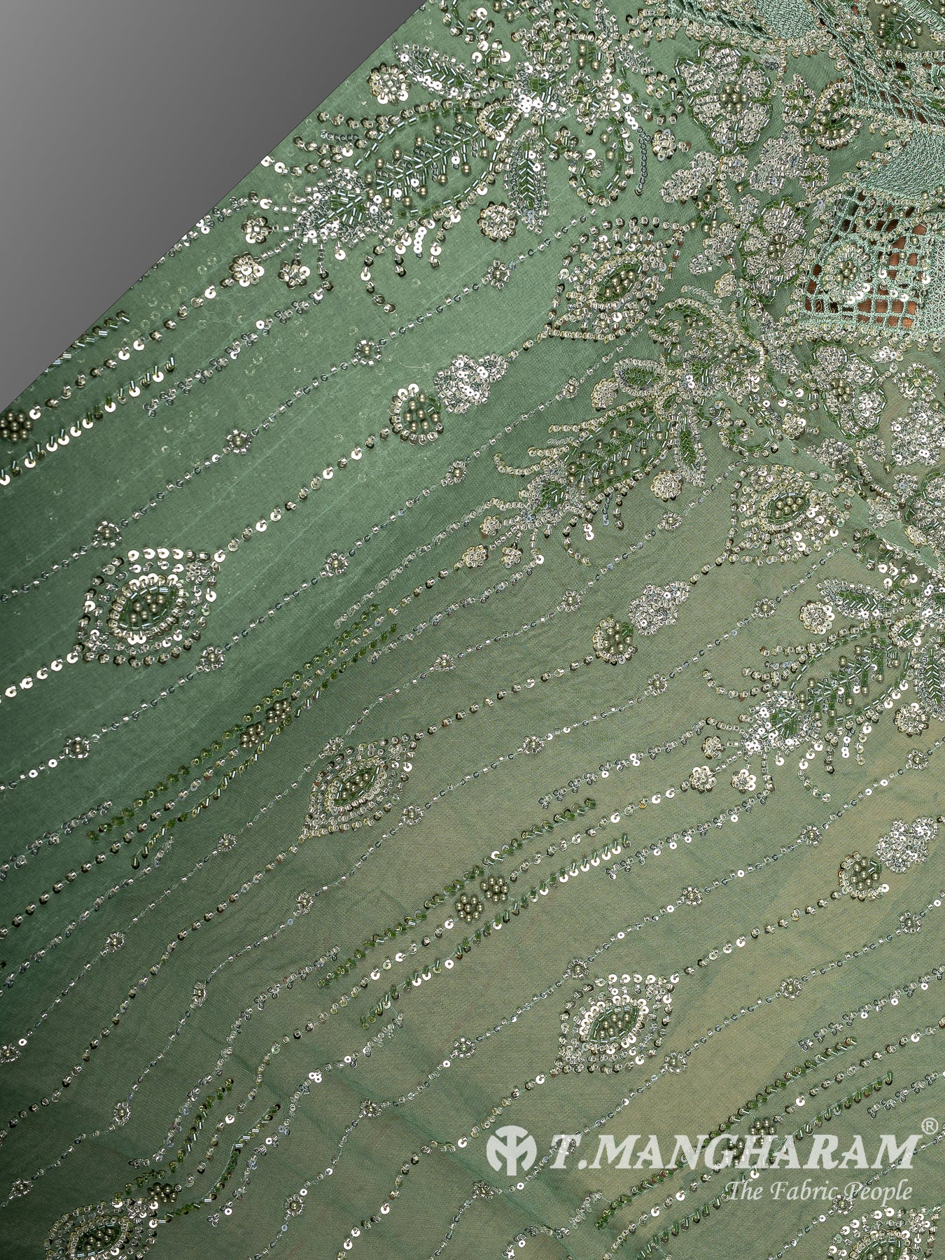 Green Fancy Net Fabric - EC14199