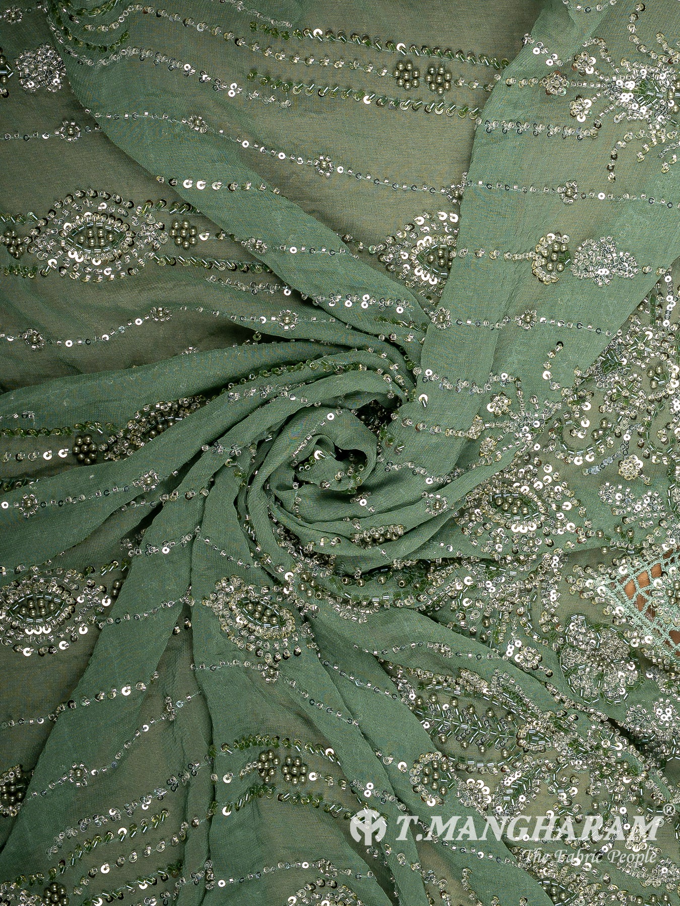 Green Fancy Net Fabric - EC14199