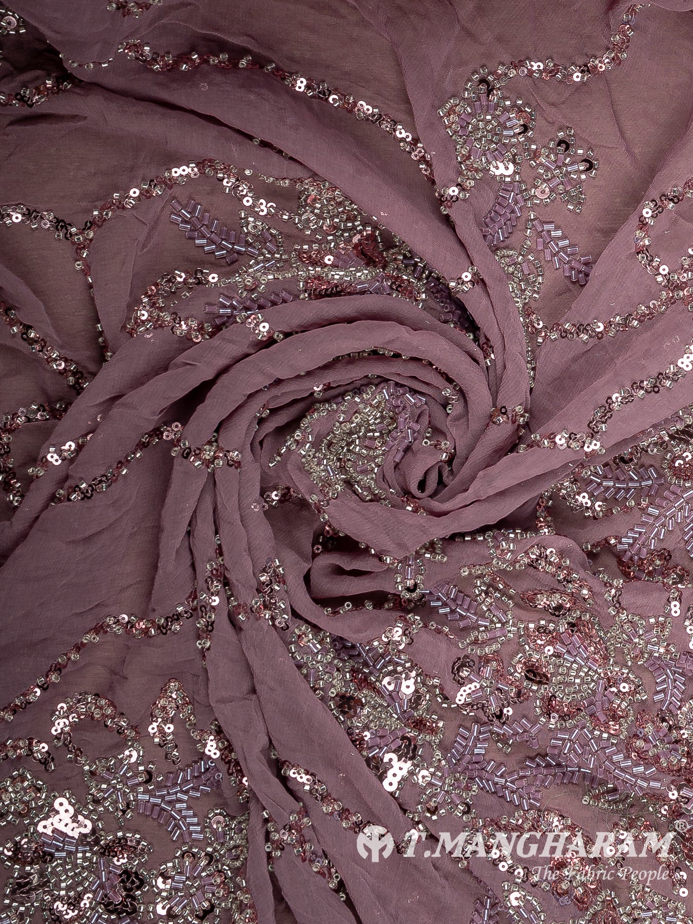 Violet Fancy Net Fabric - EC14215