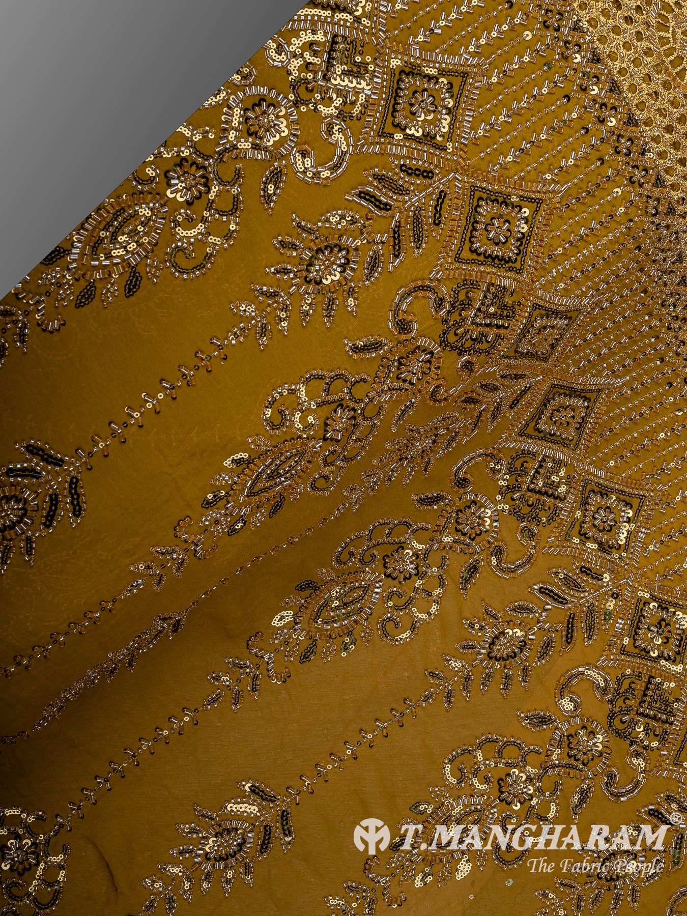 Yellow Fancy Net Fabric - EC14204