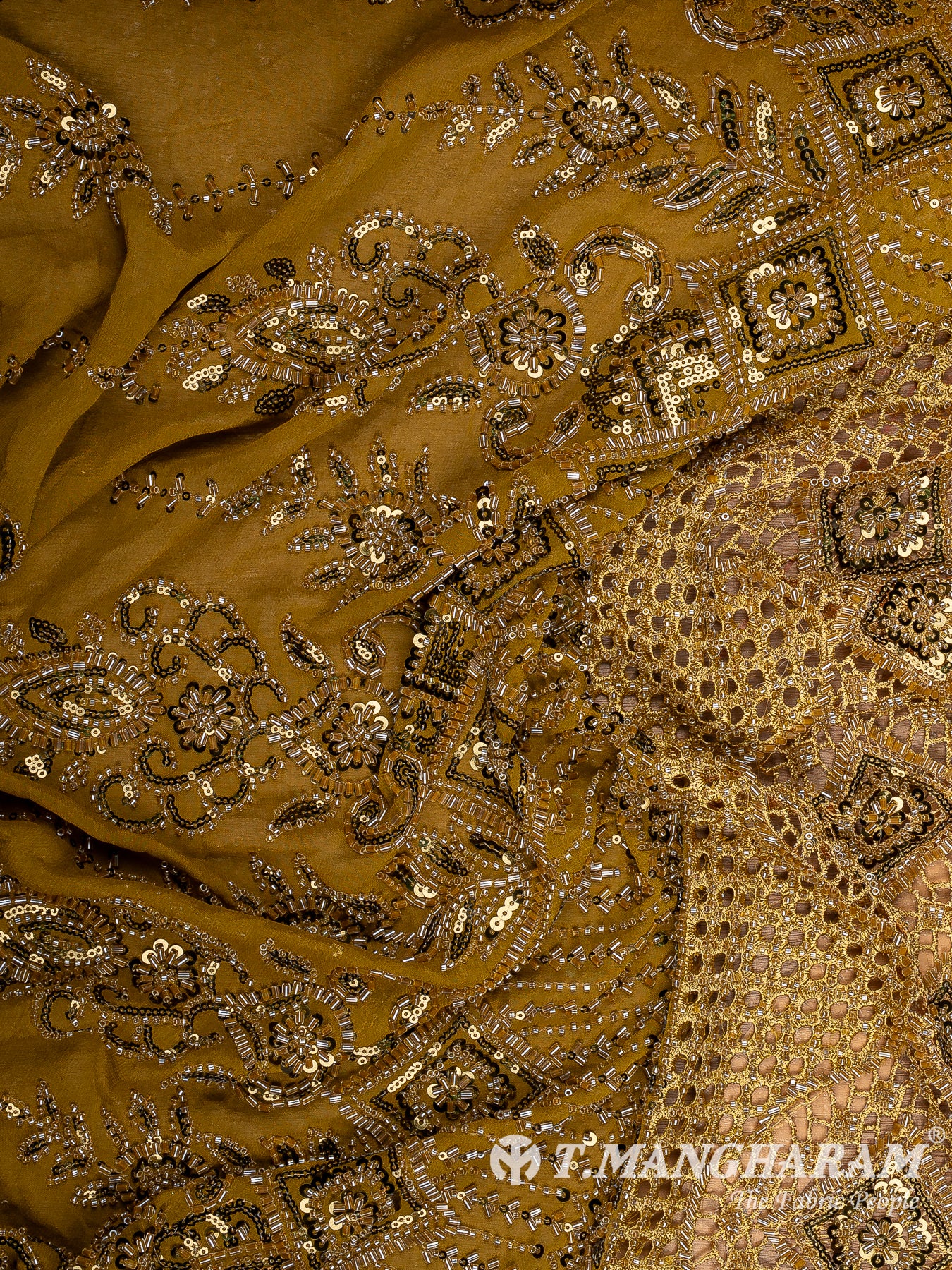 Yellow Fancy Net Fabric - EC14204