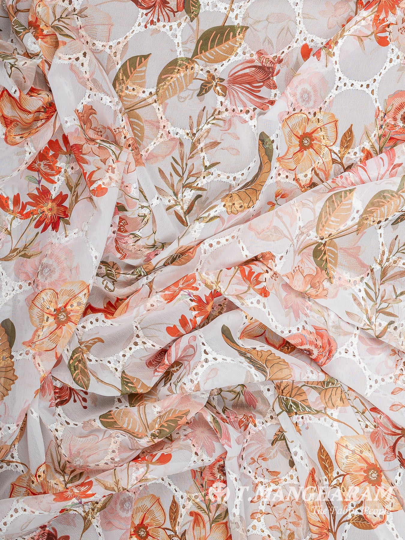 Cream Cotton Embroidery Fabric - EB10682