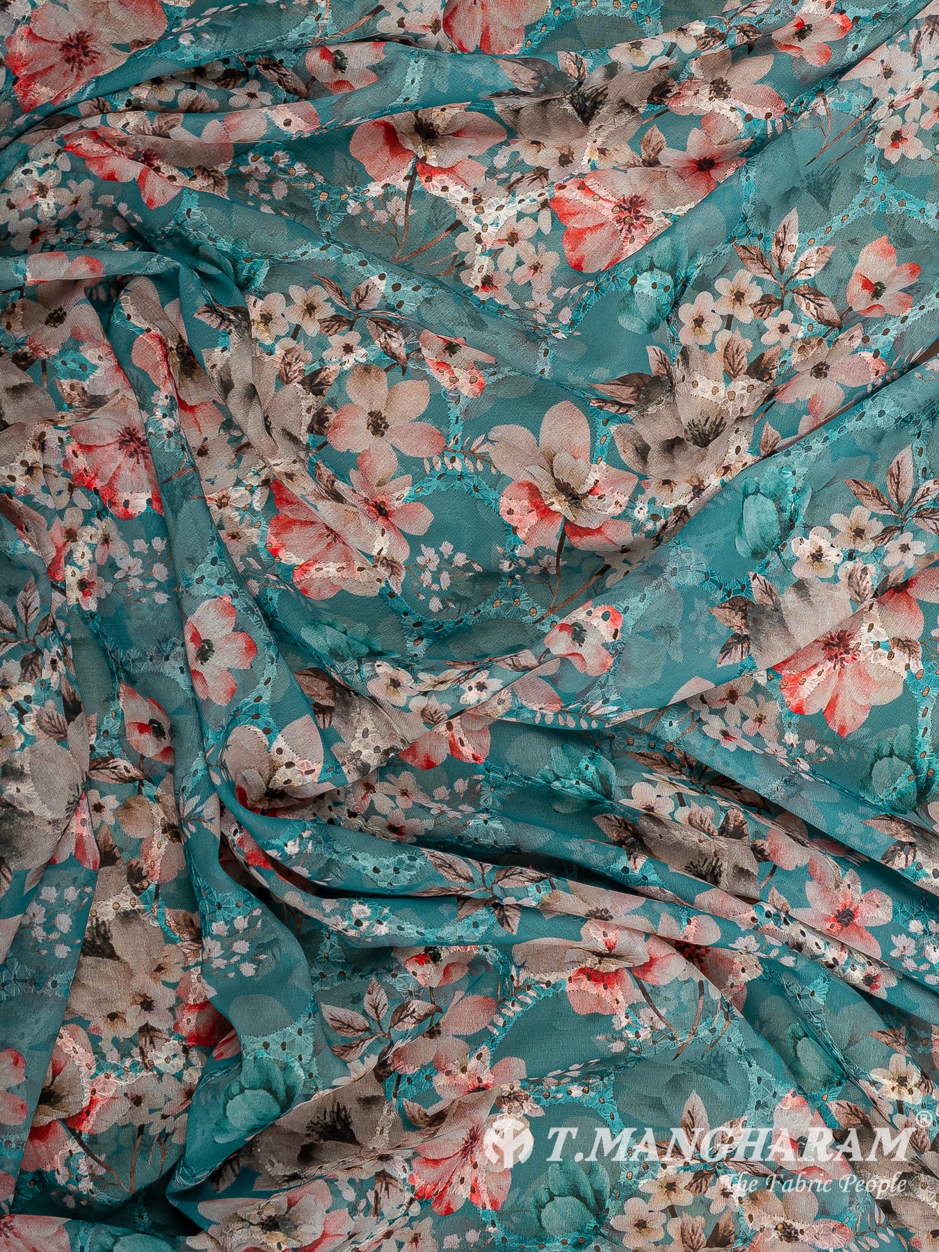 Green Georgette Fabric - EB10685