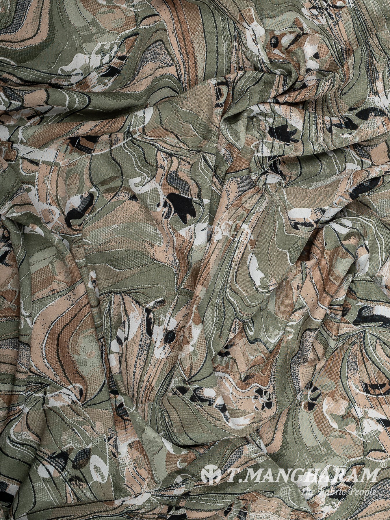 Green Crepe Fabric - EC14684