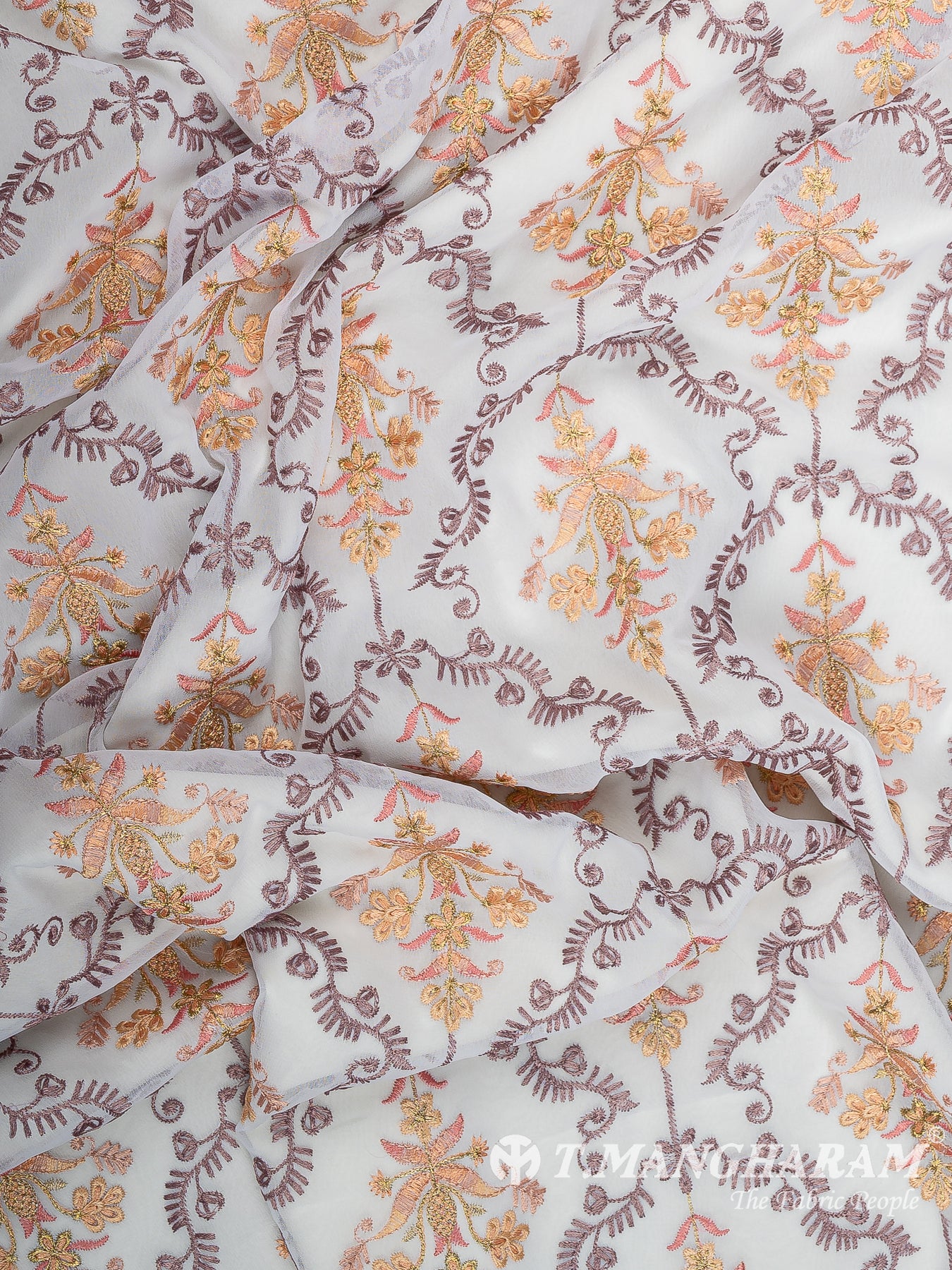 White Georgette Fabric - EC14592