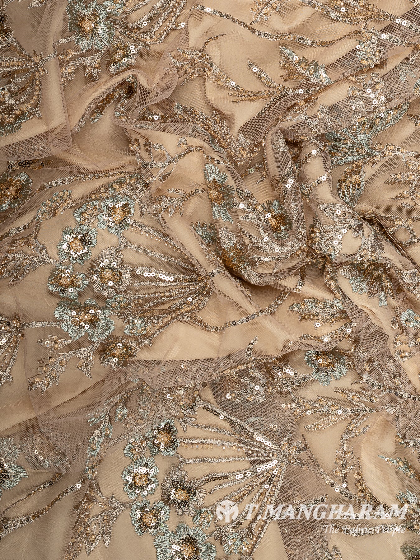 Beige Fancy Net Fabric - EB11304