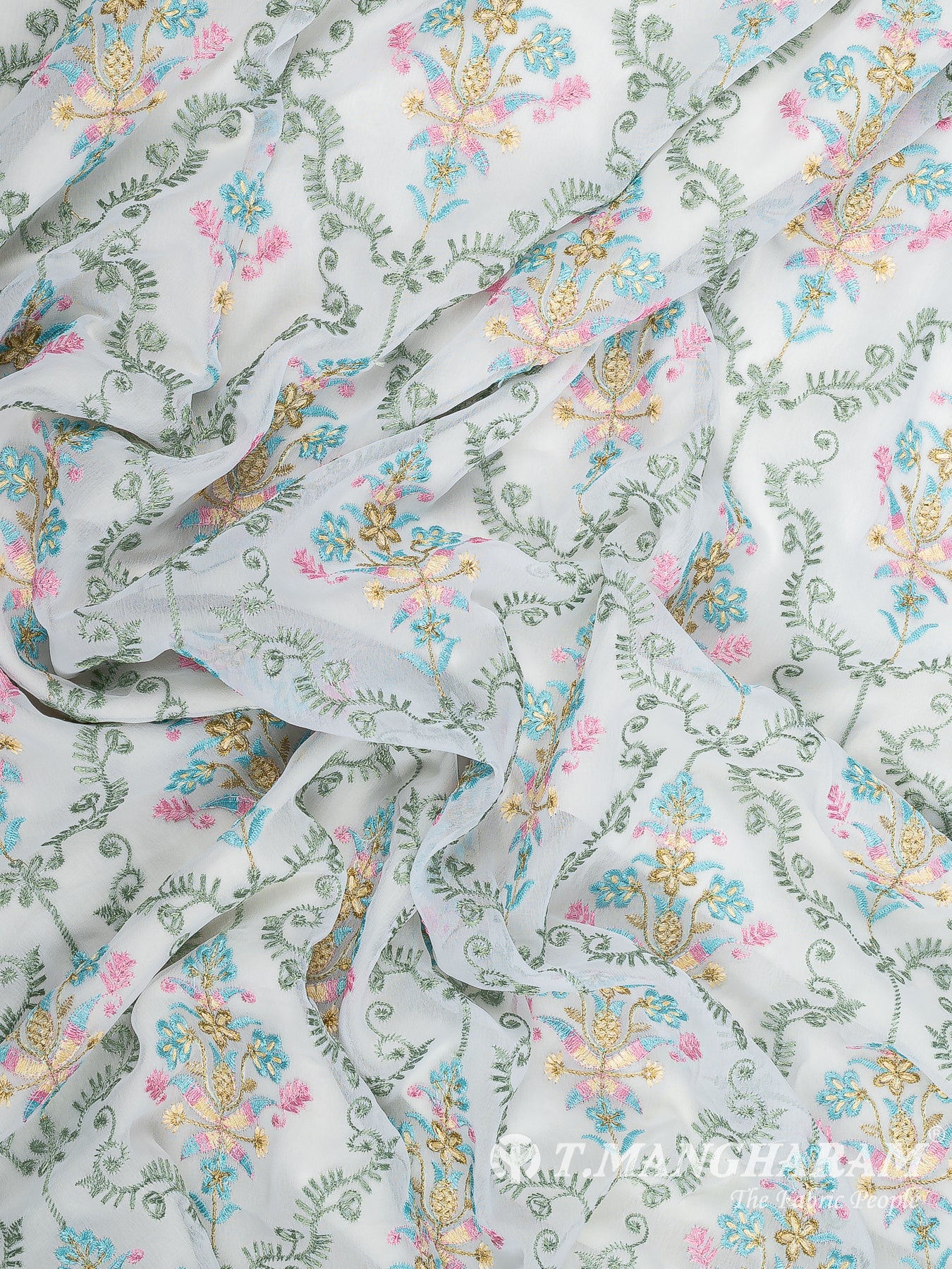 White Georgette Fabric - EC14596