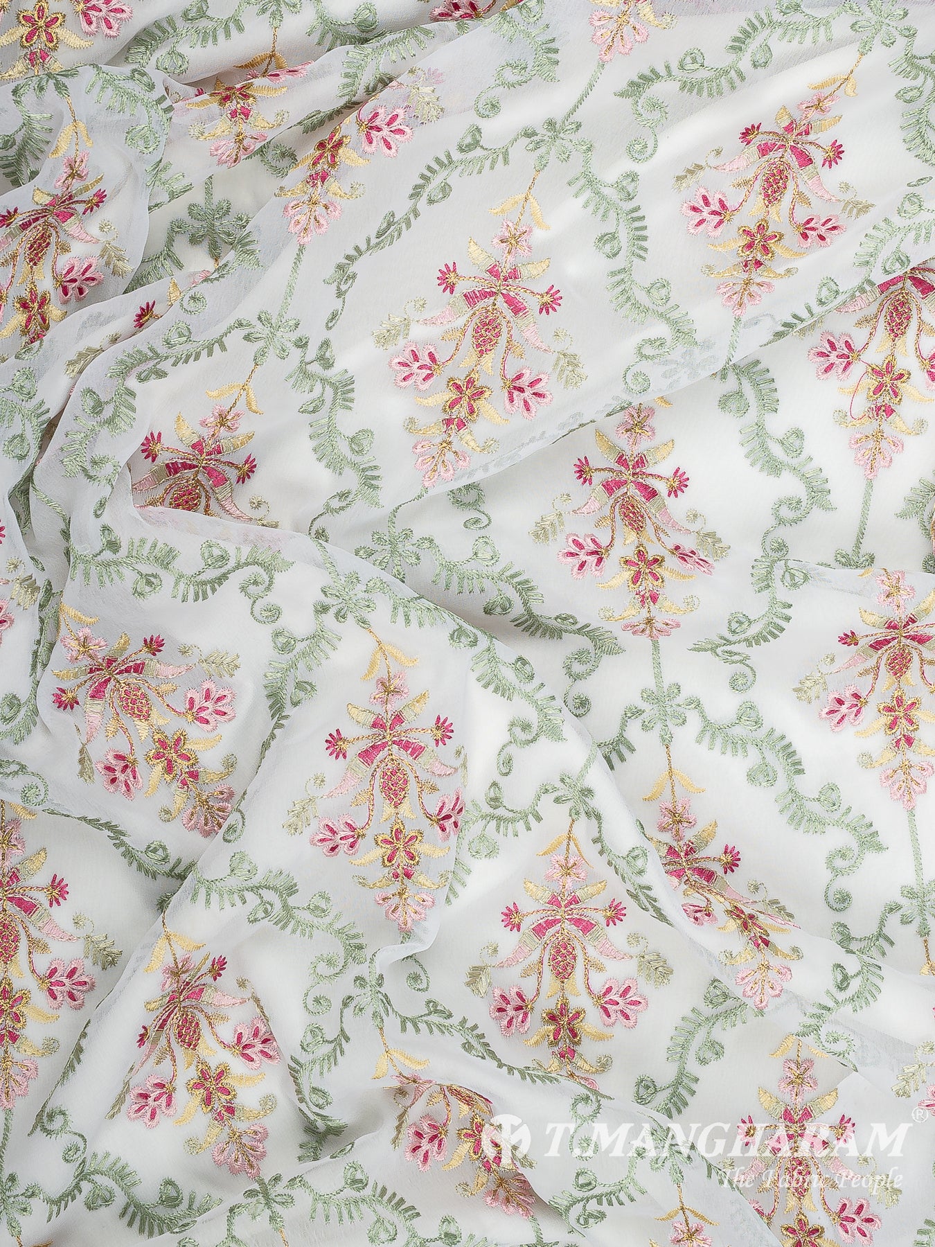 White Georgette Fabric - EC14594