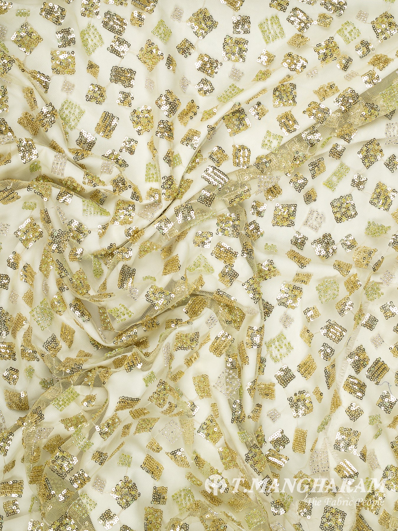 Yellow Fancy Net Fabric - EA3997