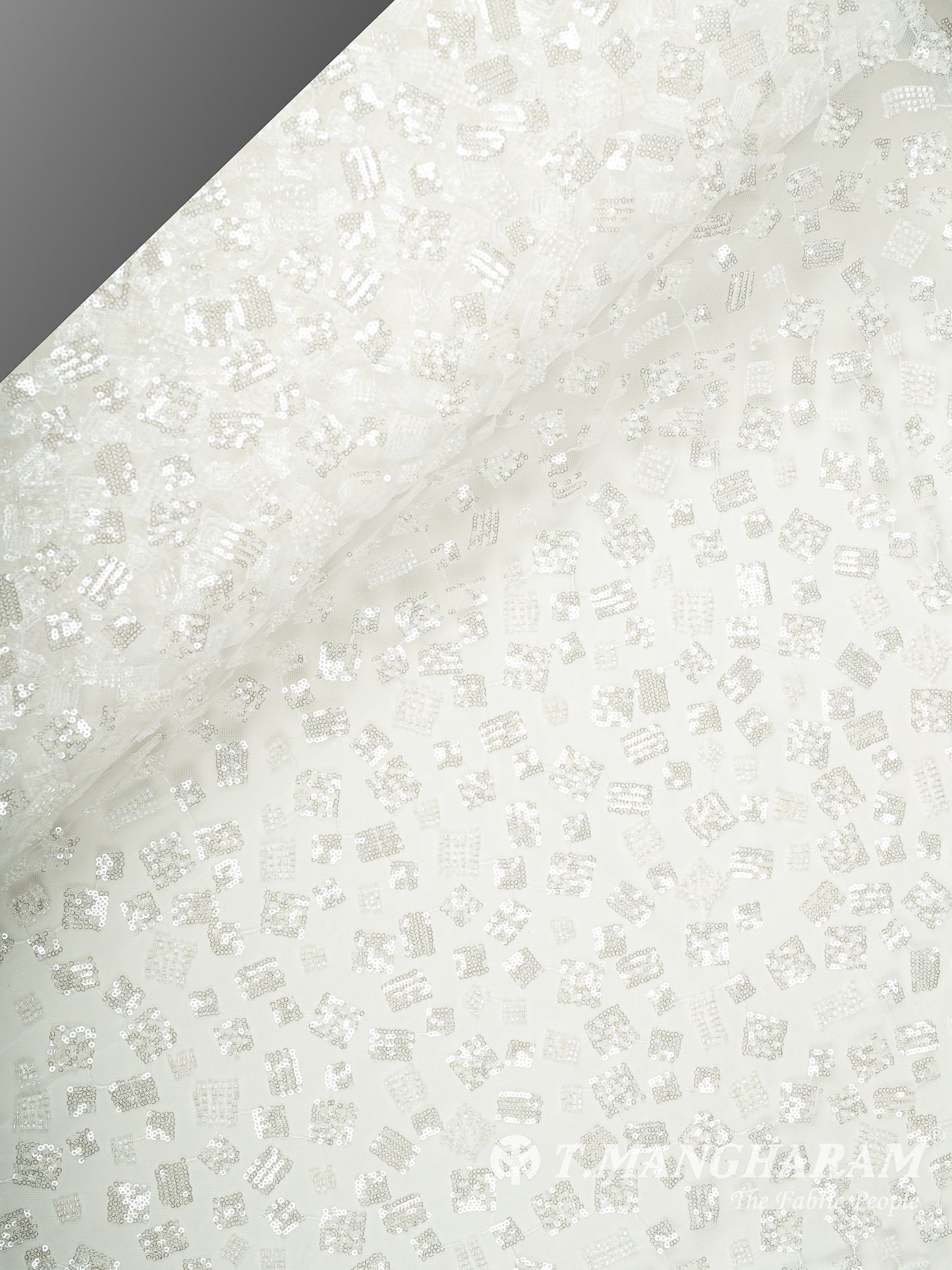White Fancy Net Fabric - EA3998