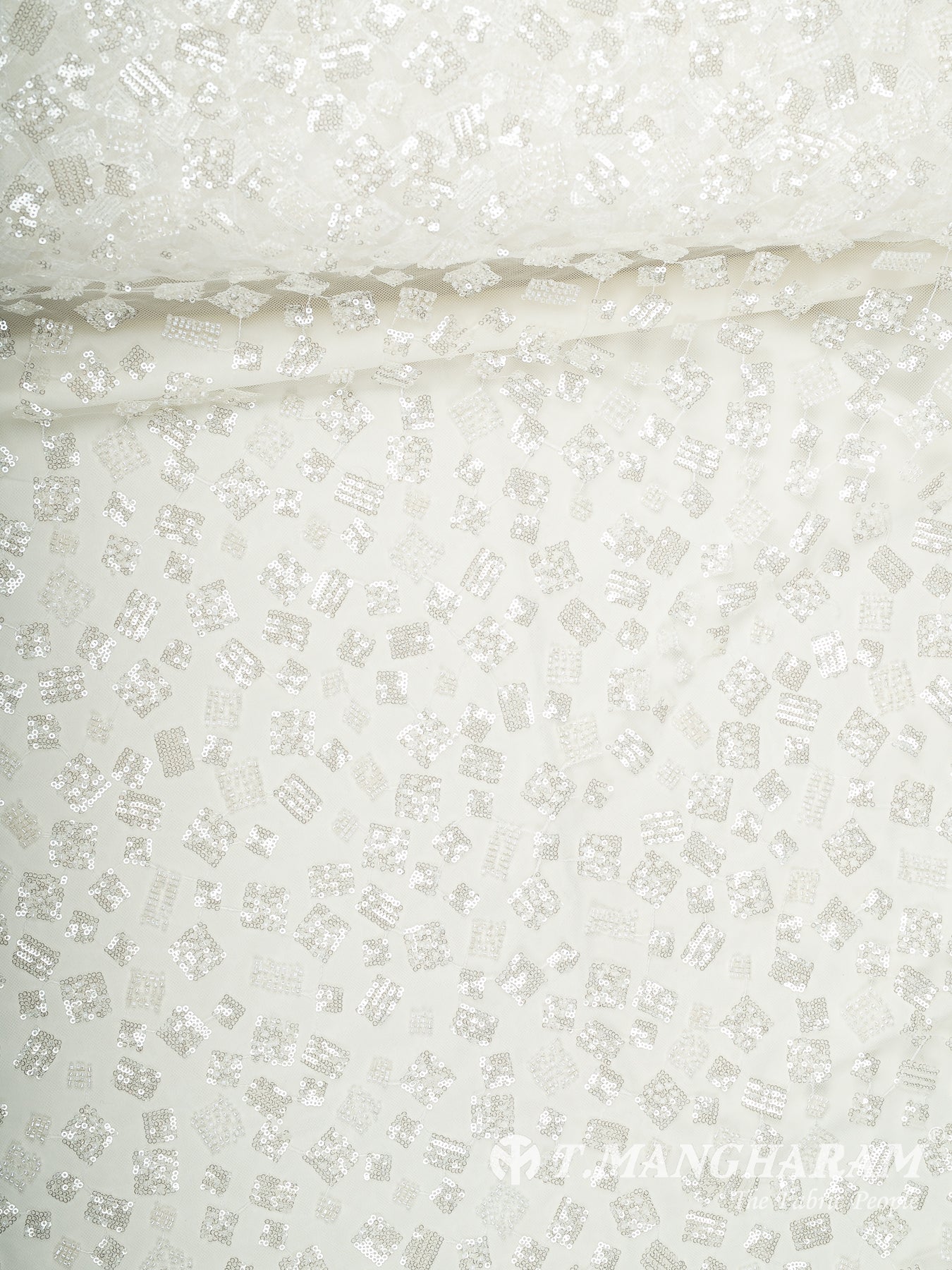 White Fancy Net Fabric - EA3998