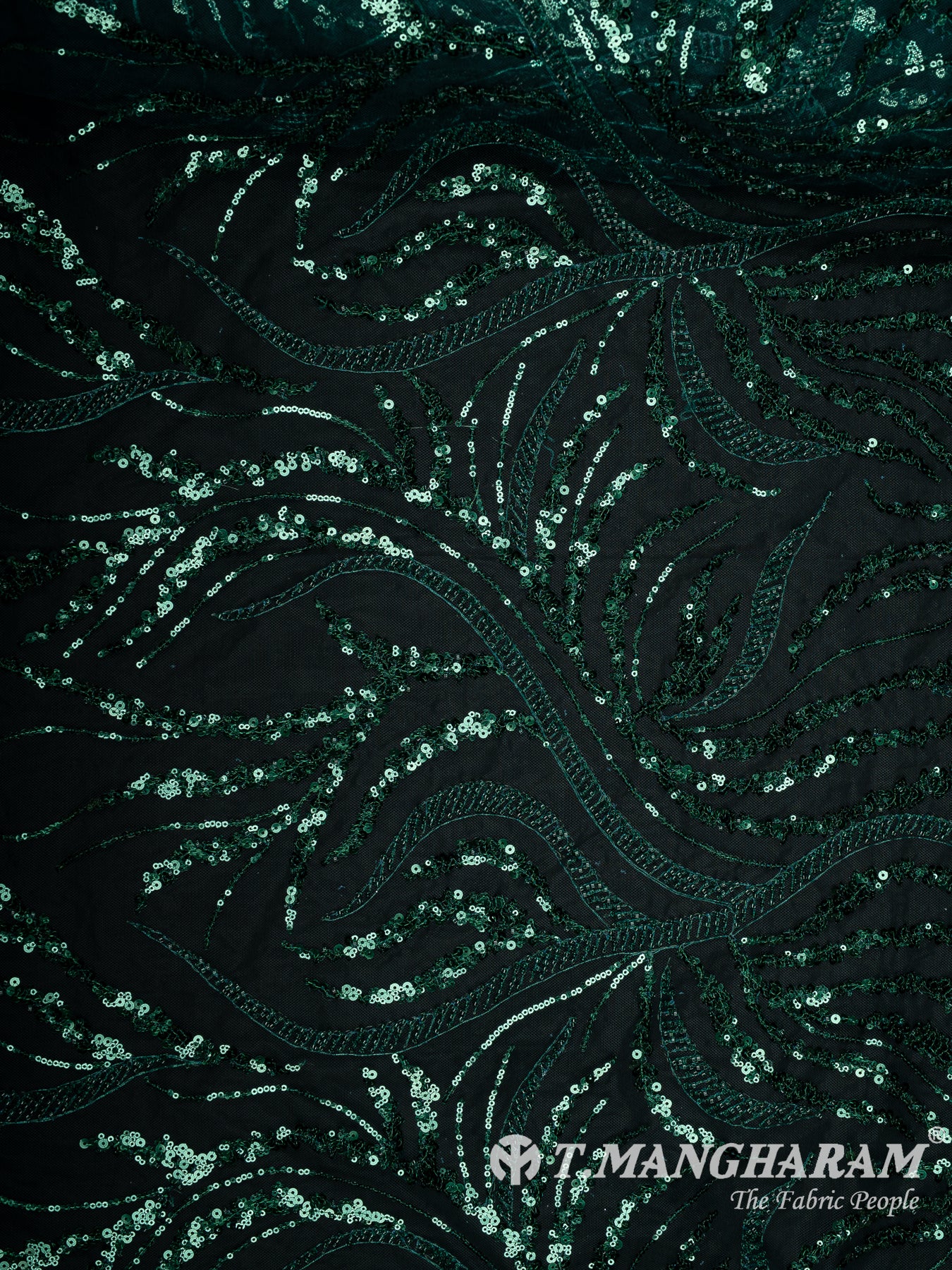 Green Sequin Net Fabric - EA4008