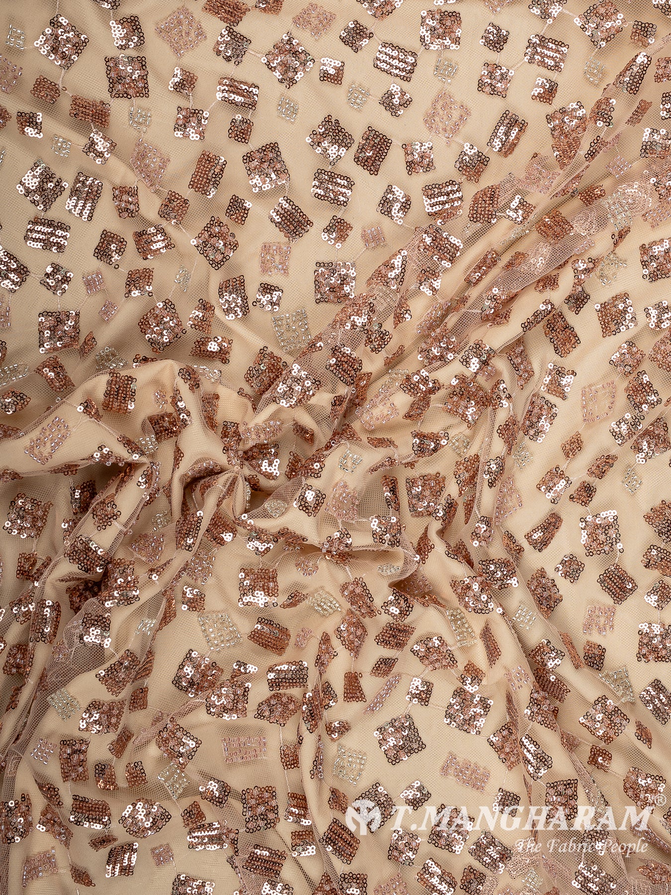 Peach Fancy Net Fabric - EA3999