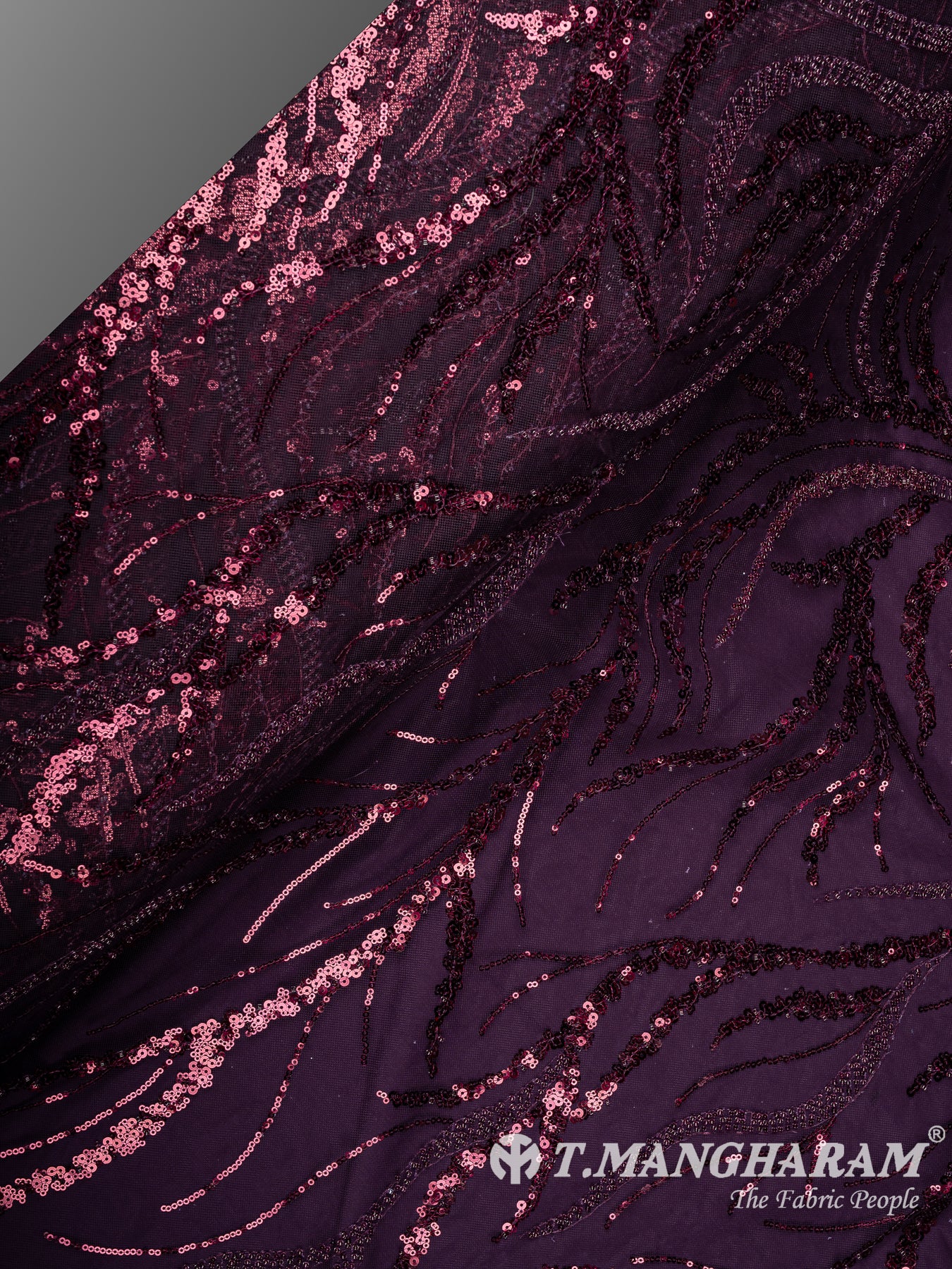 Purple Sequin Net Fabric - EA4007
