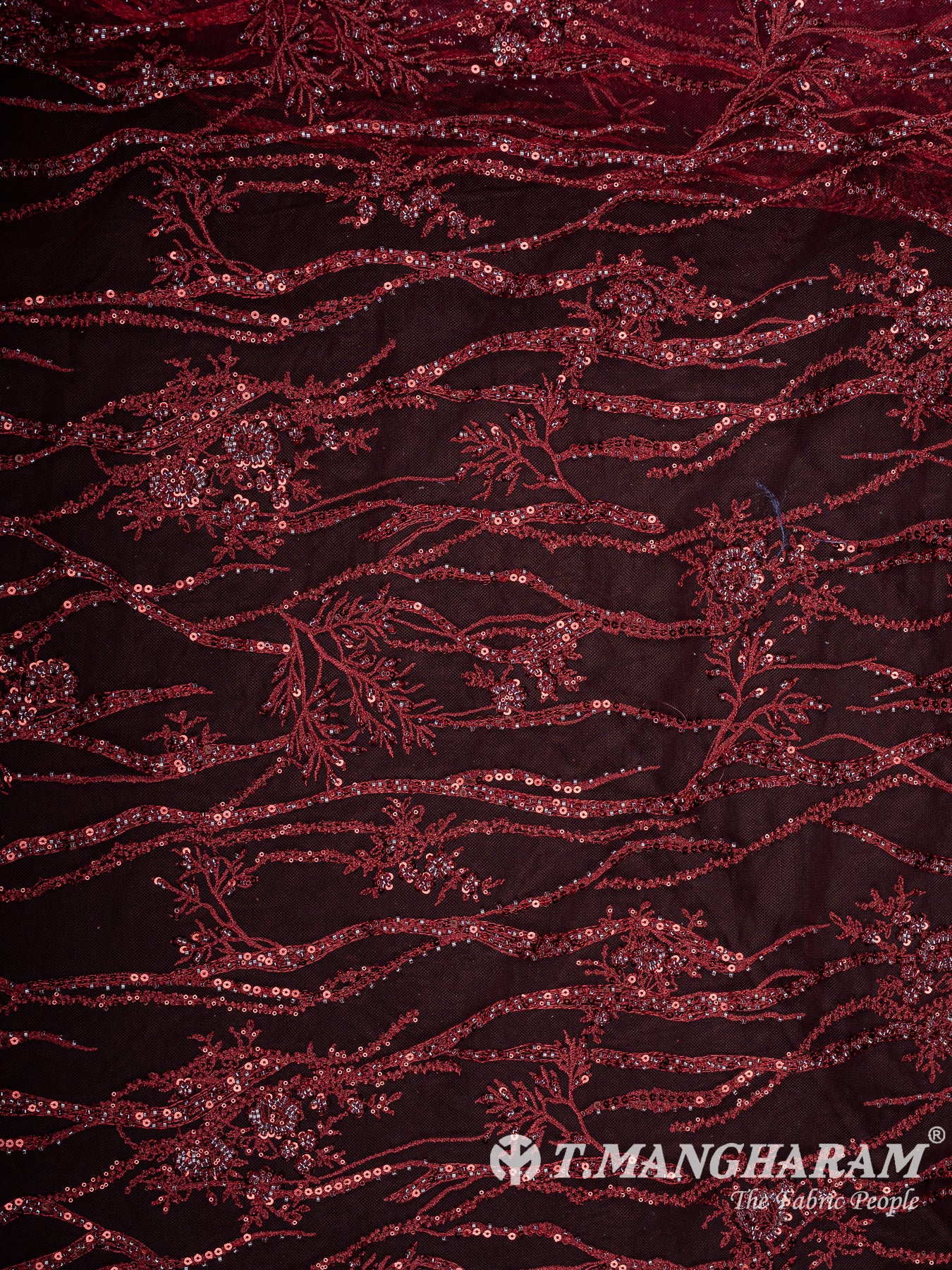 Maroon Fancy Net Fabric - EA4003