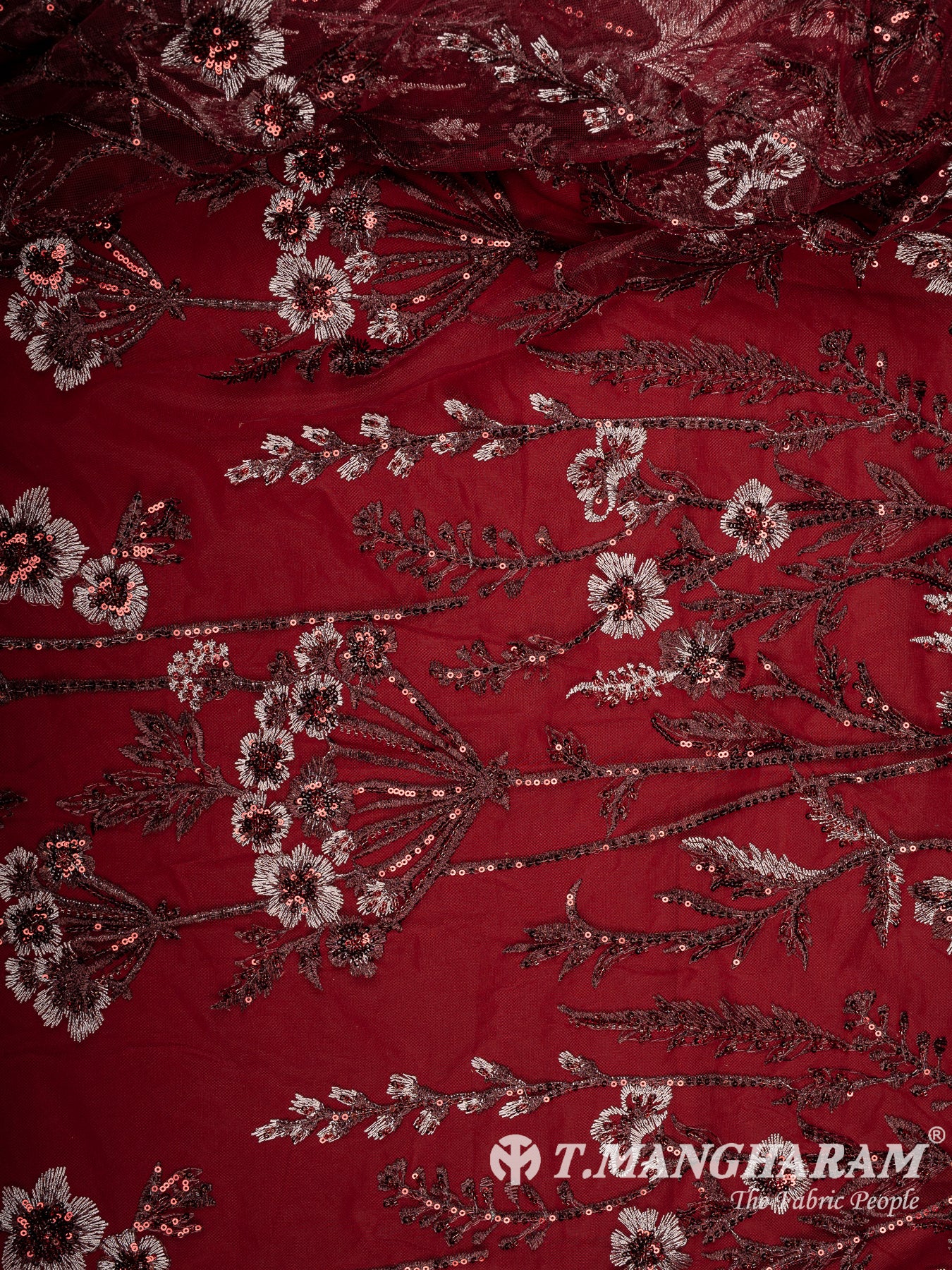 Maroon Net Fabric - EB11306