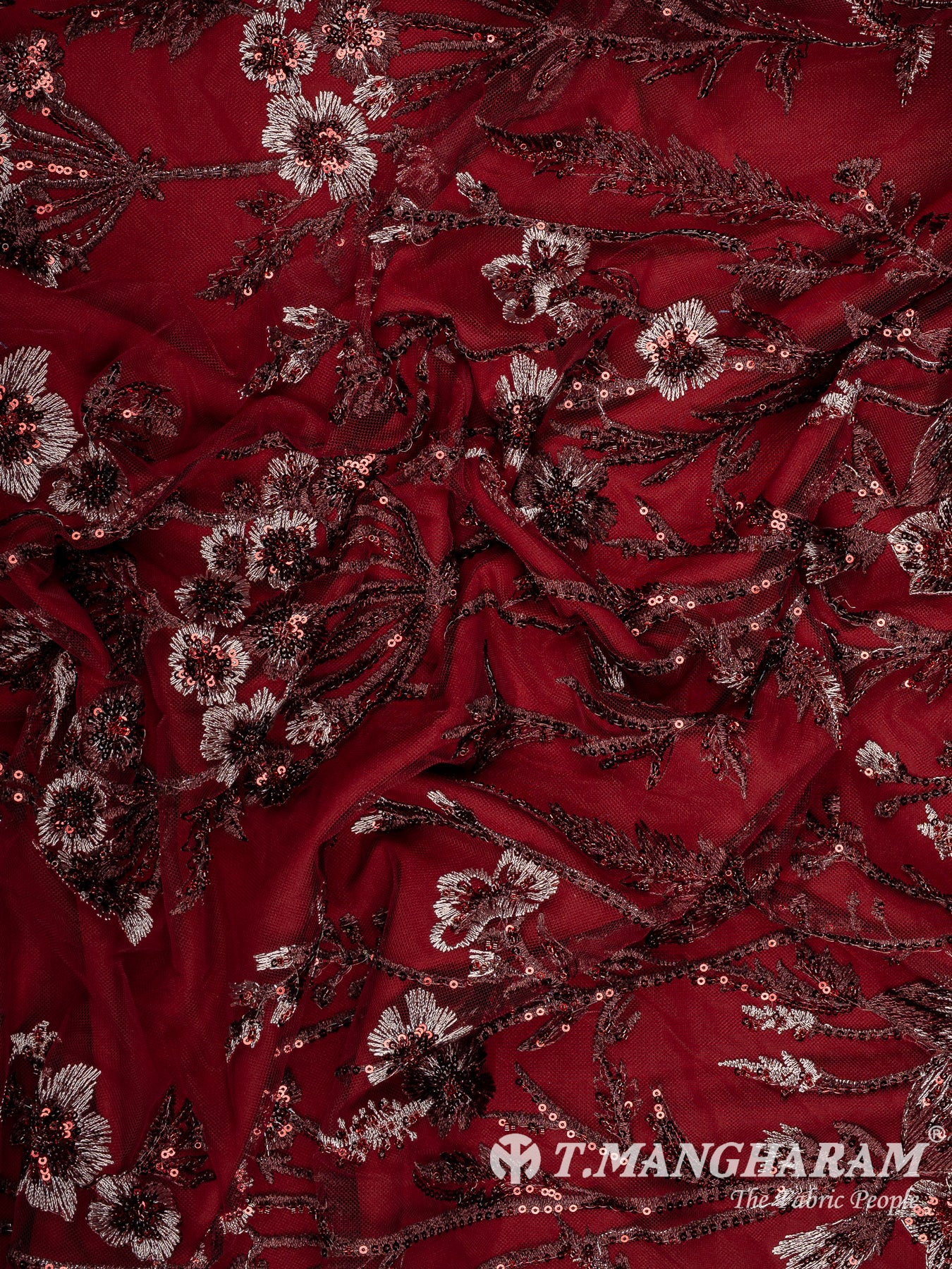 Maroon Net Fabric - EB11306
