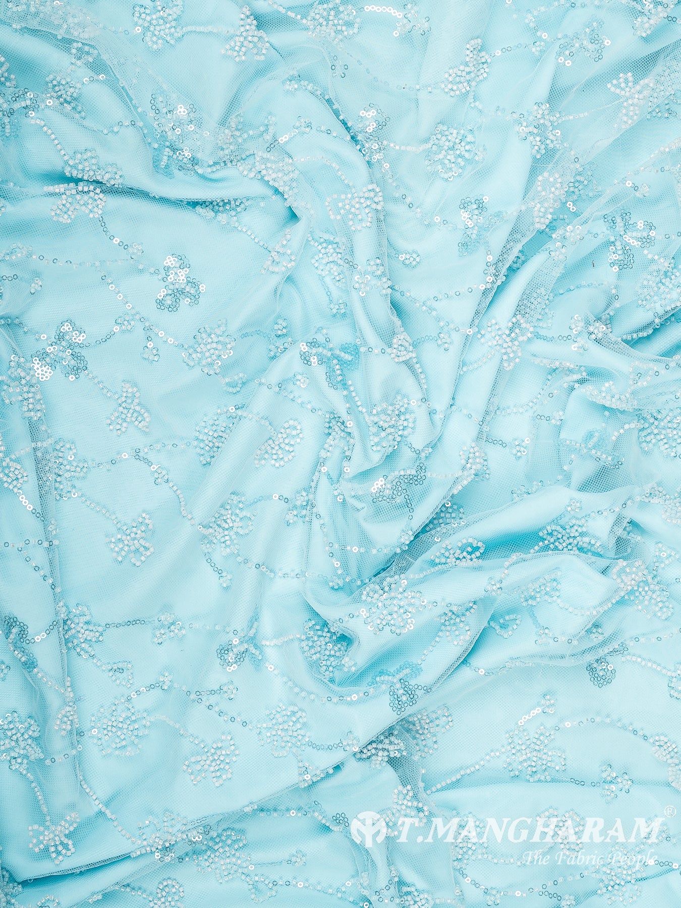 Blue Fancy Net Fabric - EC14738