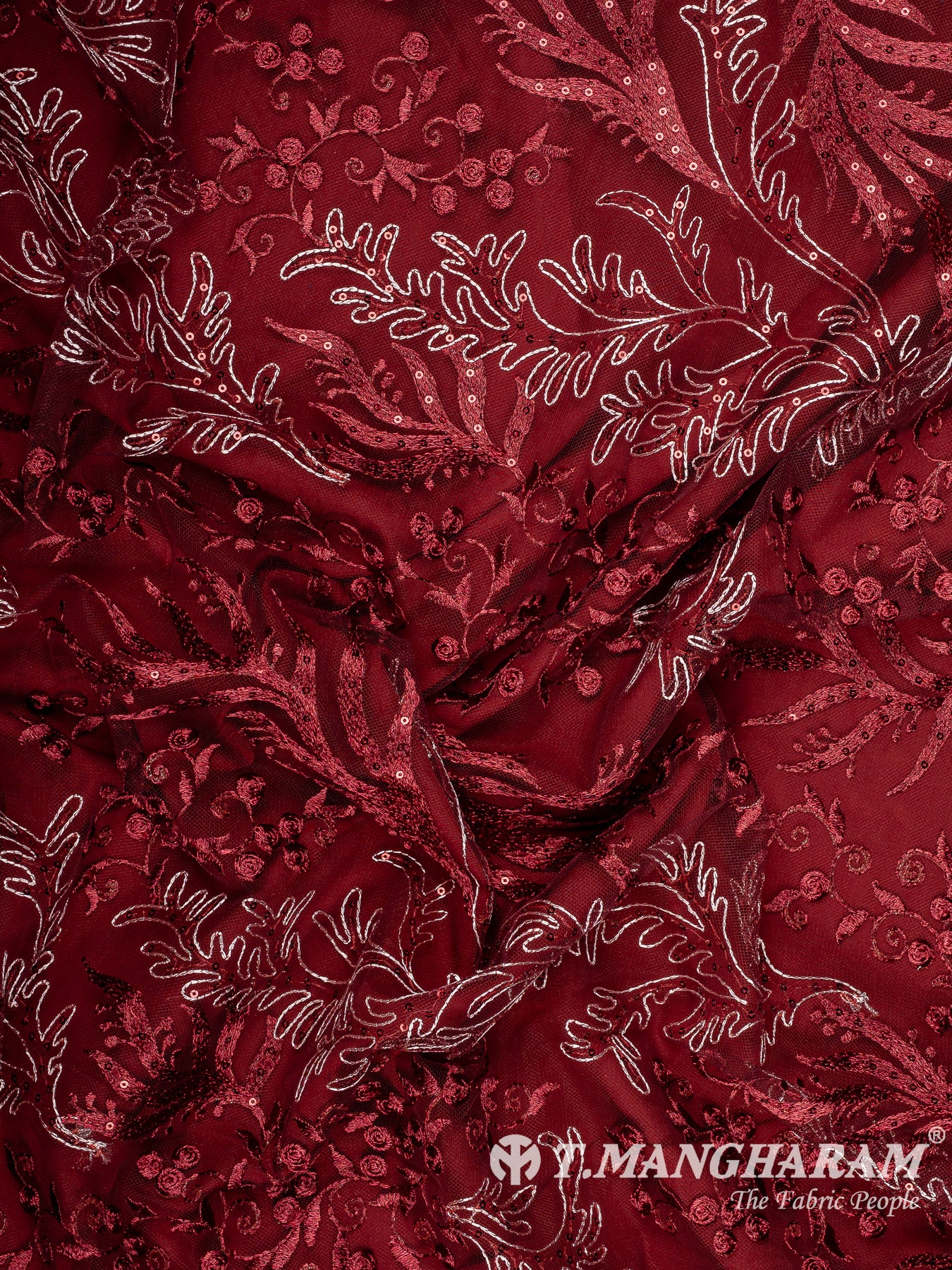 Maroon Net Fabric - EB11301