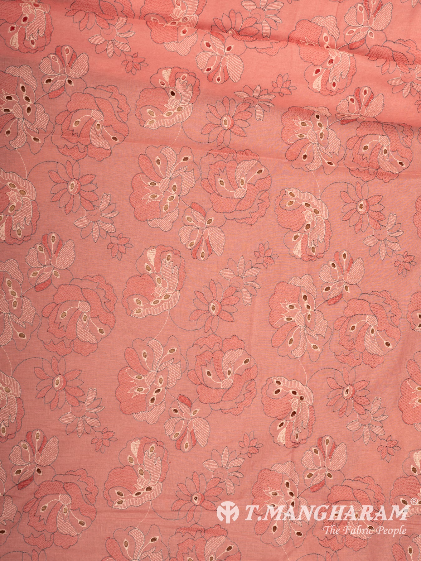 Peach Cotton Embroidery Fabric - EB11140