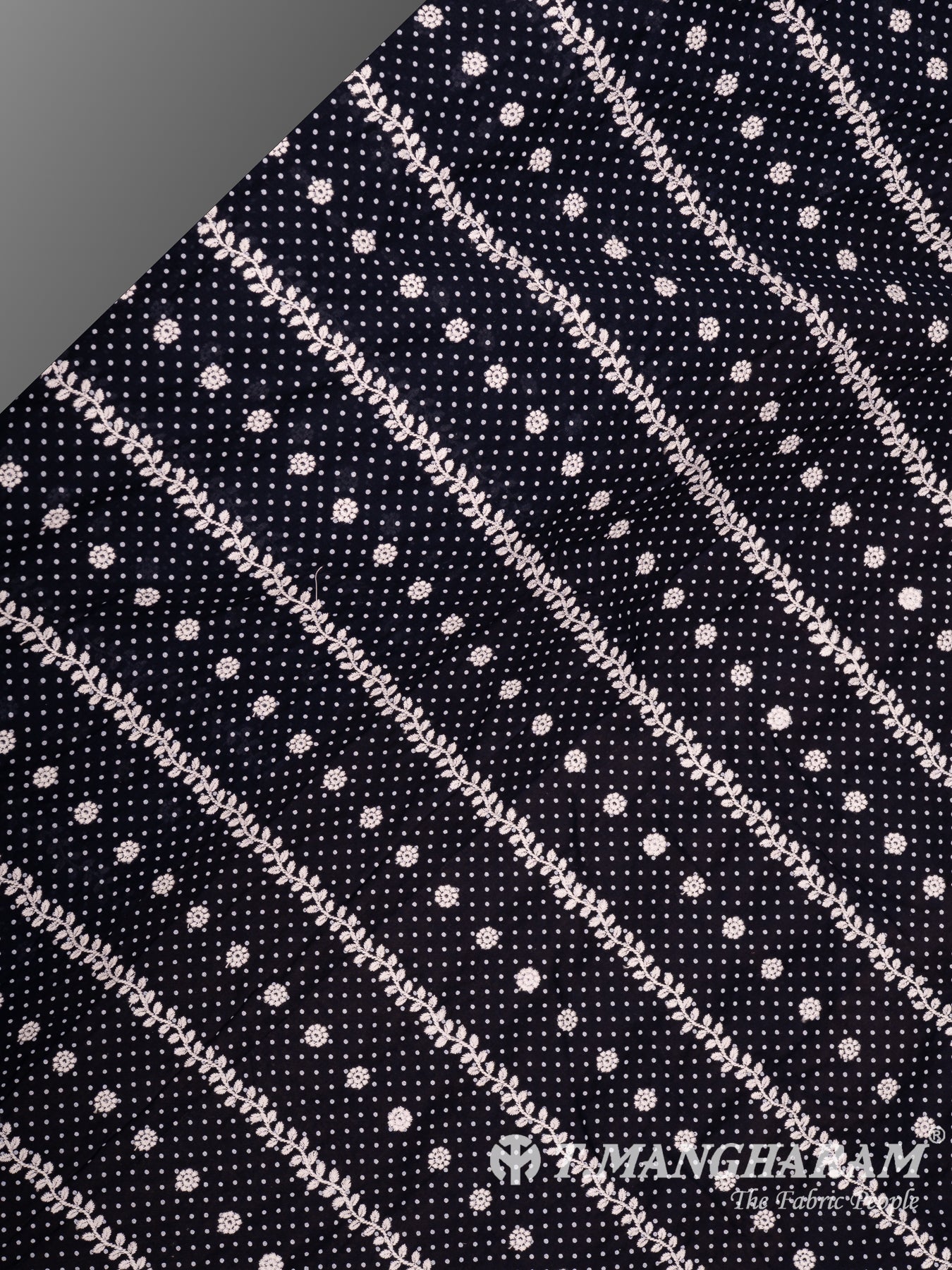 Black Cotton Embroidery Fabric - EC14913