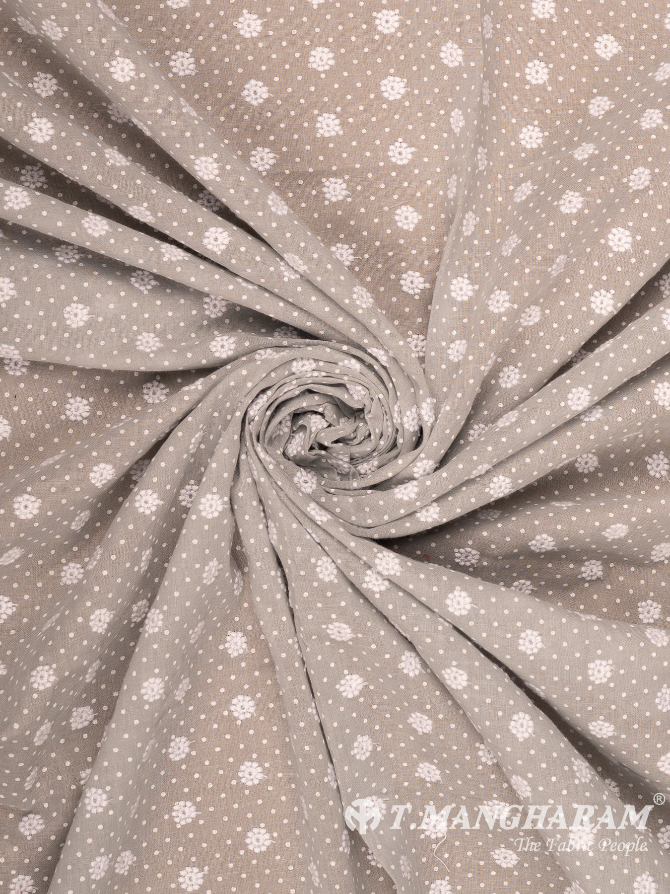 Beige Cotton Embroidery Fabric - EC14902