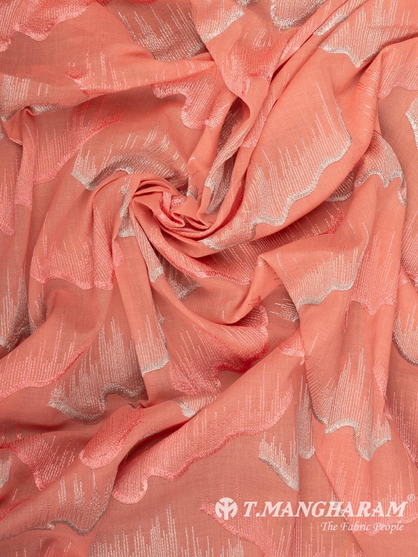 Peach Cotton Embroidery Fabric - EC14982