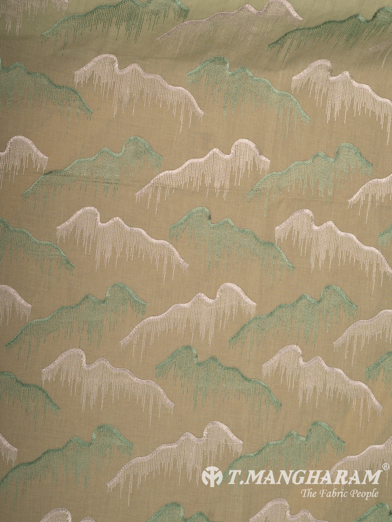Green Cotton Embroidery Fabric - EC14983