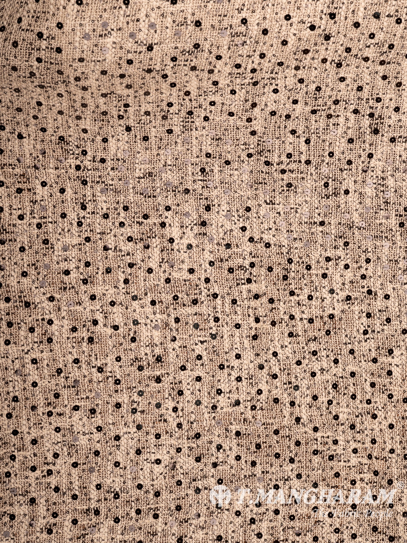 Beige Cotton Embroidery Fabric - EC14973