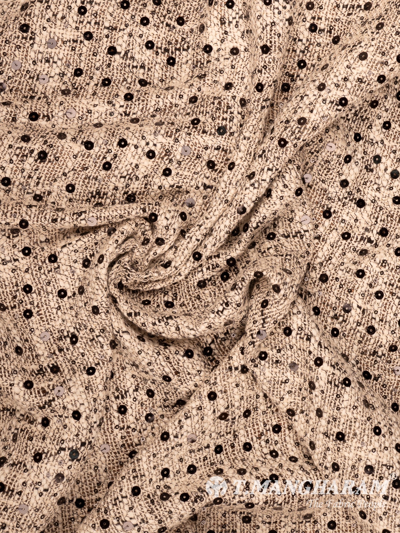 Beige Cotton Embroidery Fabric - EC14973