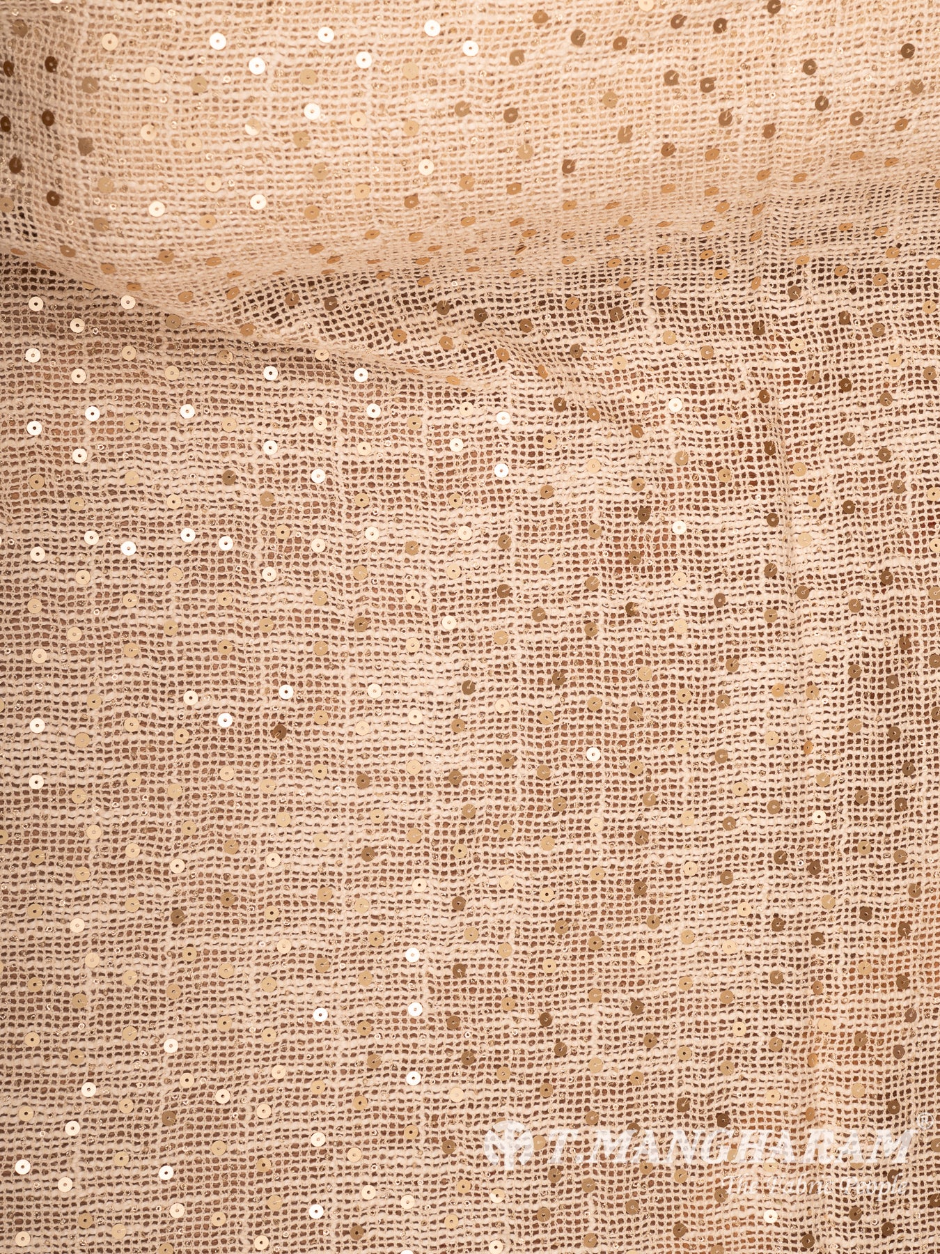 Beige Cotton Embroidery Fabric - EB11381
