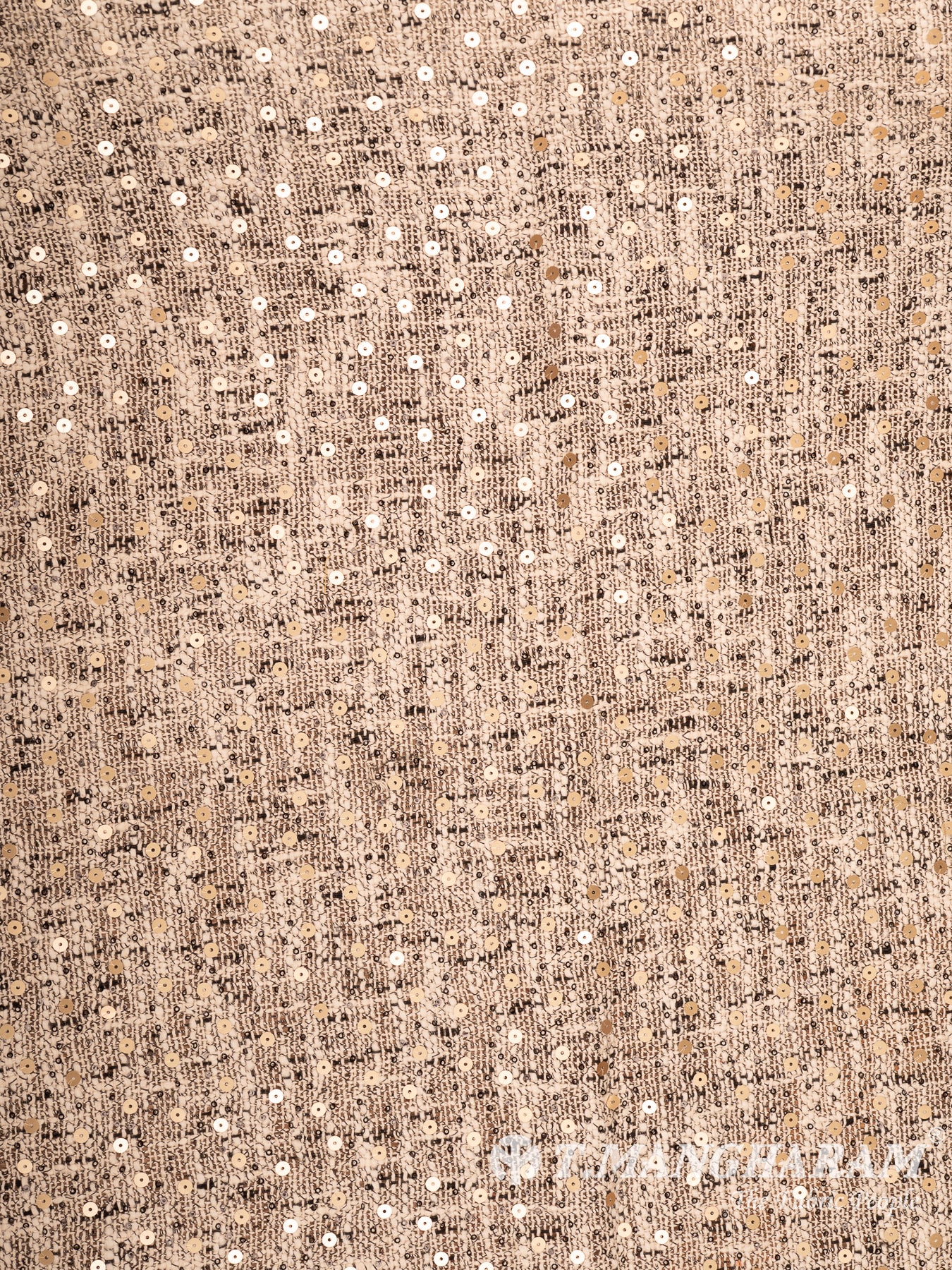 Beige Cotton Embroidery Fabric - EC14972