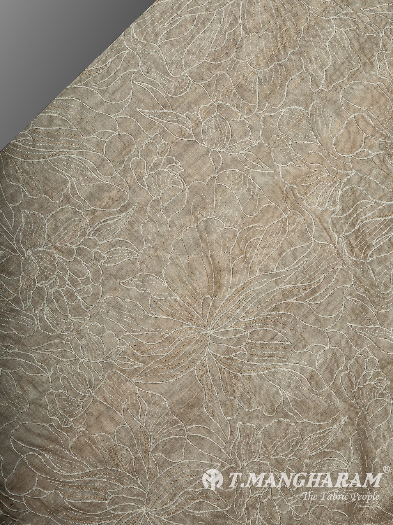Cream Semi Tussar Silk Fabric - EB11317
