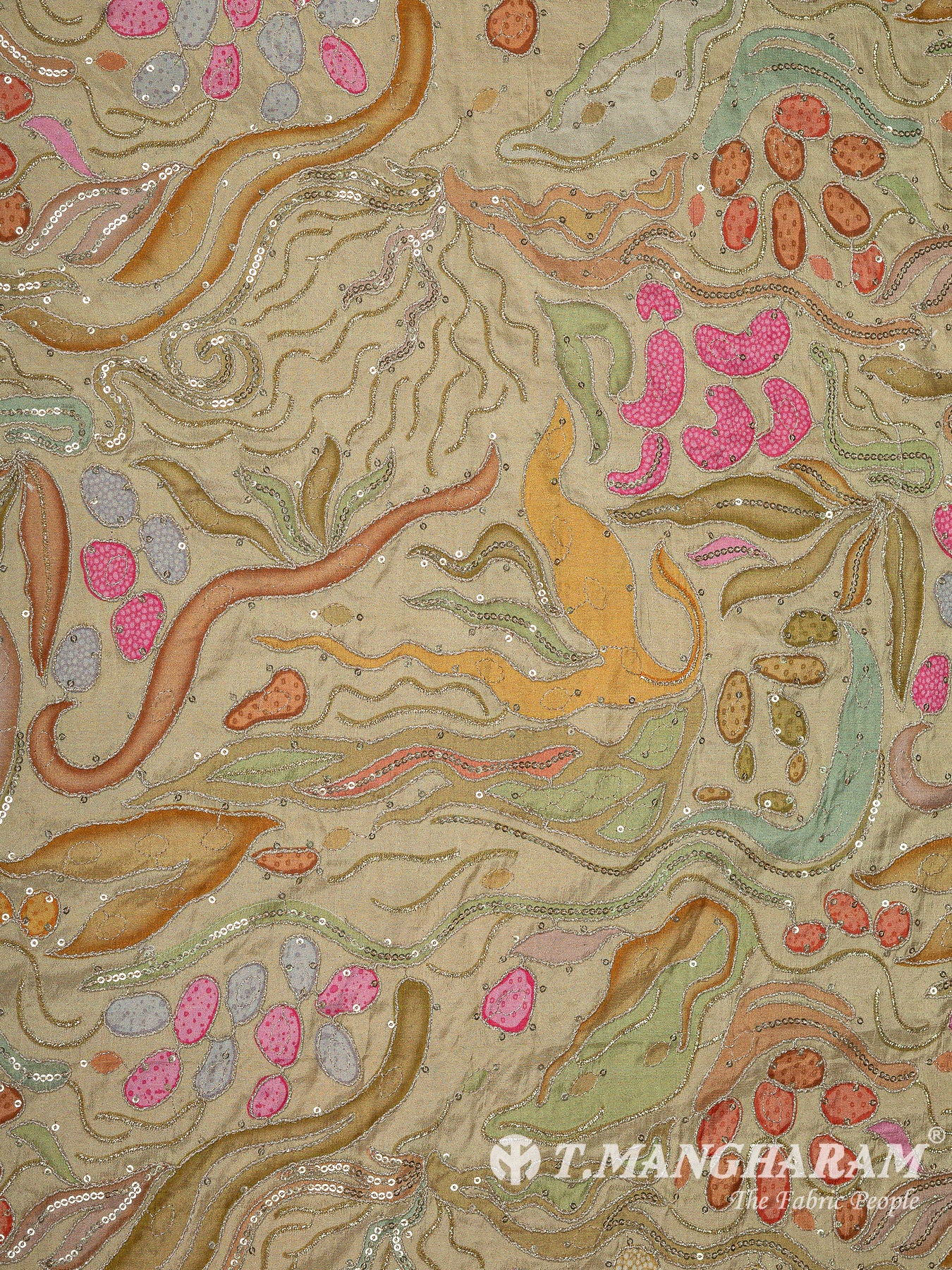 Green Crepe Embroidery Fabric - EB11167