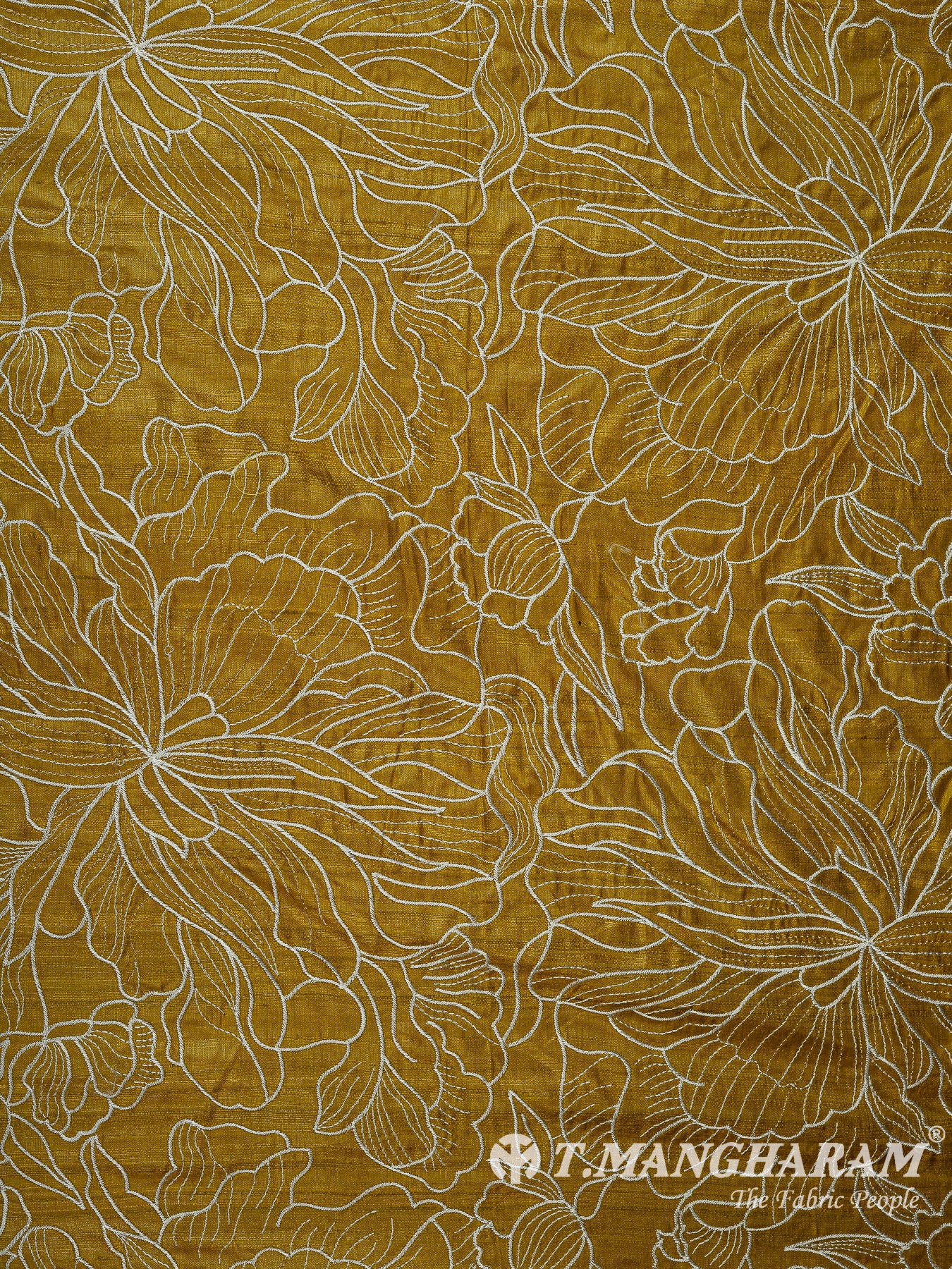 Yellow Semi Tussar Silk Fabric - EB11315