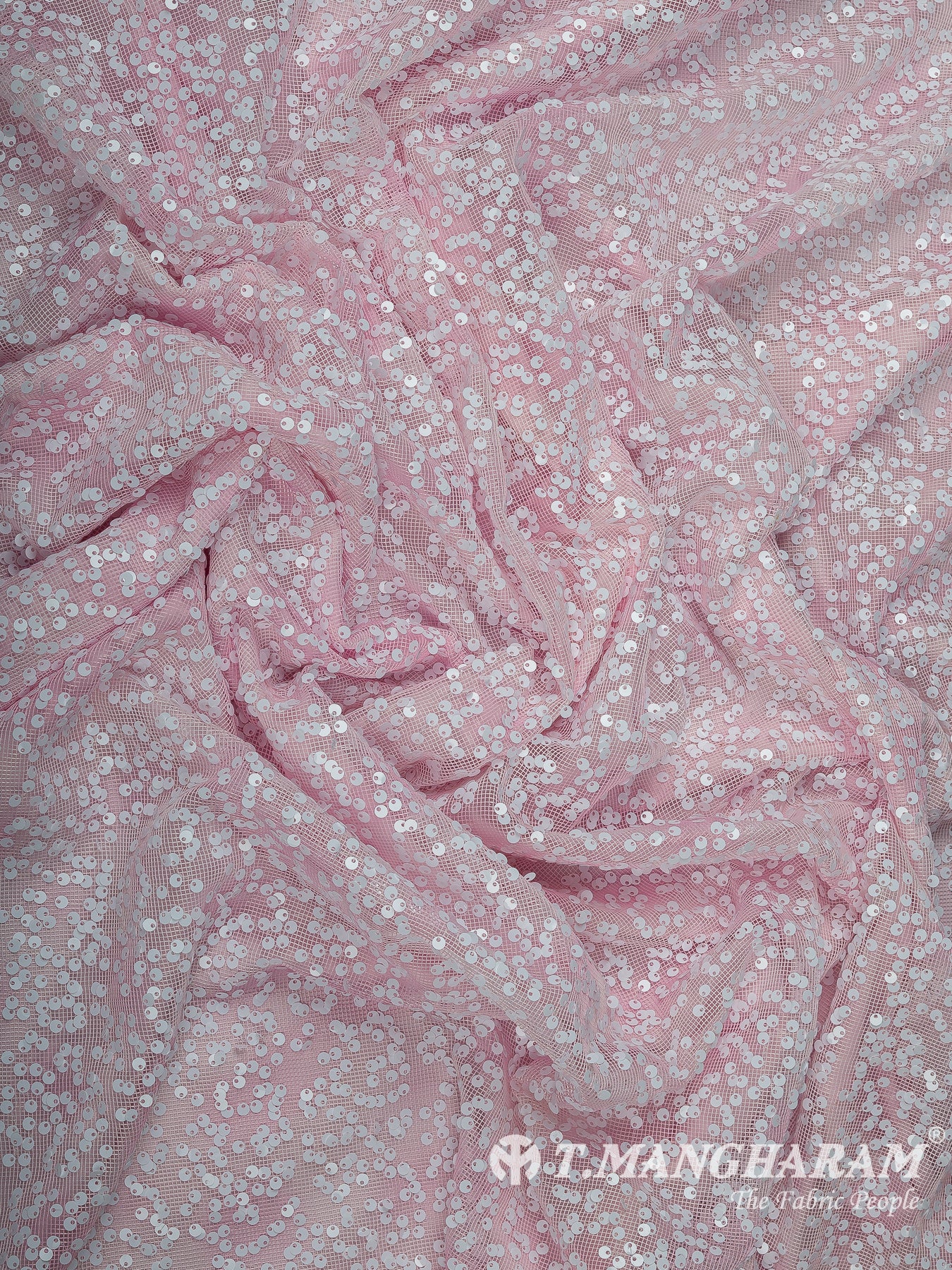 Pink Sequin Net Fabric - EC15067