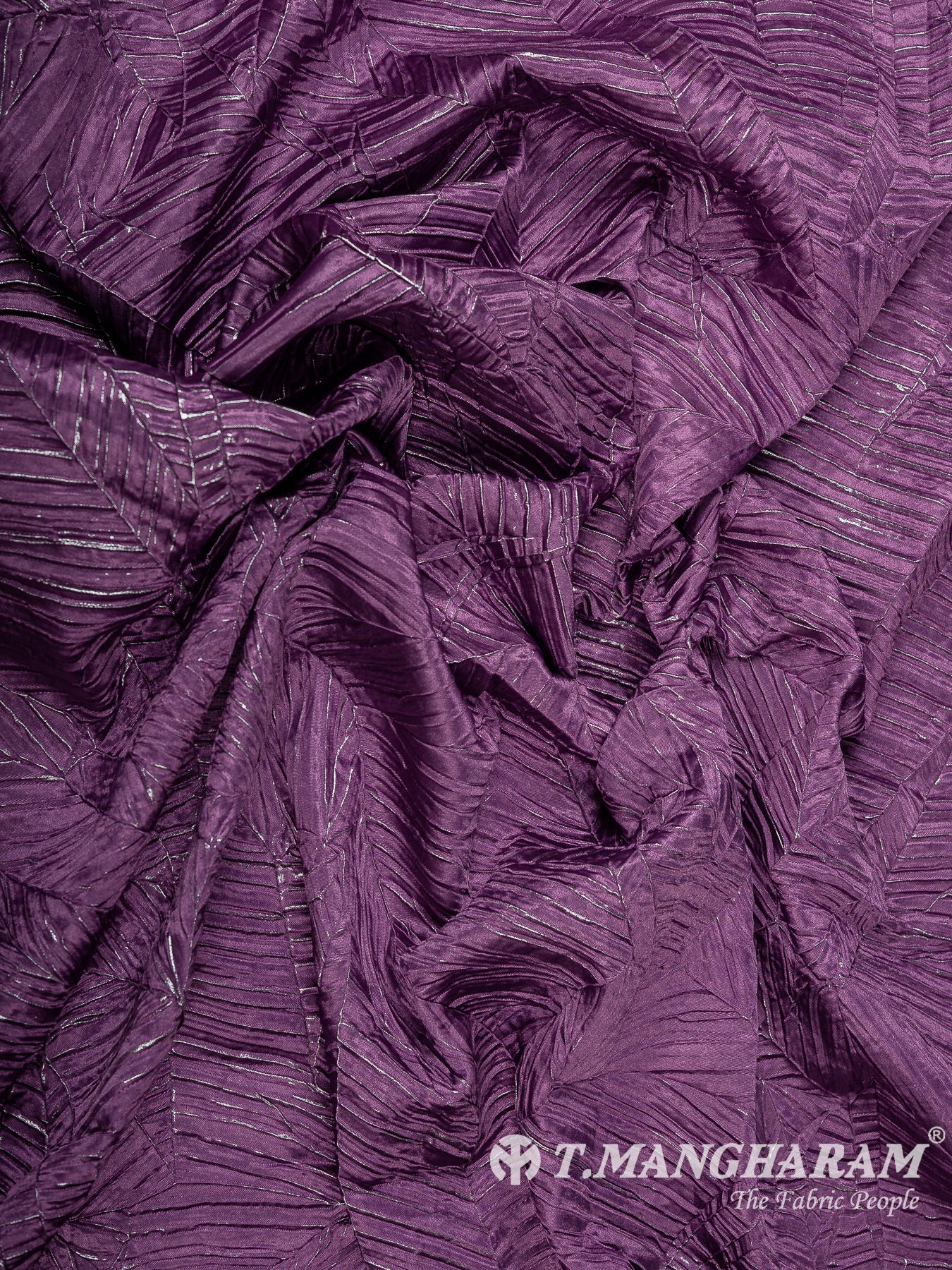 Purple Embossed Satin Fabric - EC15222