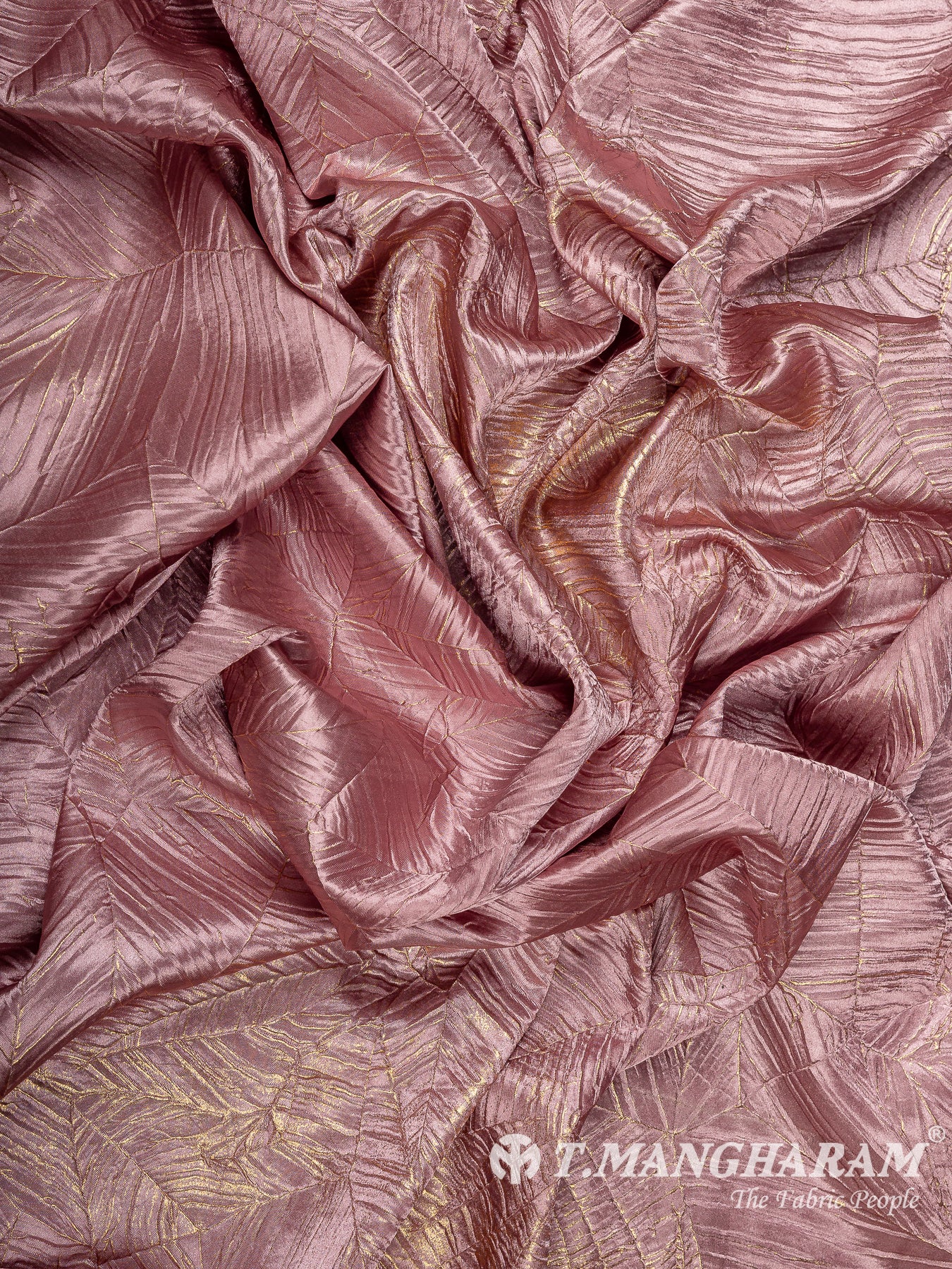 Pink Embossed Satin Fabric - EC15216