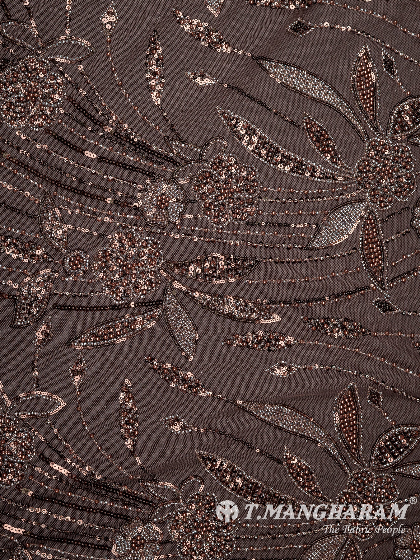 Brown Fancy Net Fabric - EC15174