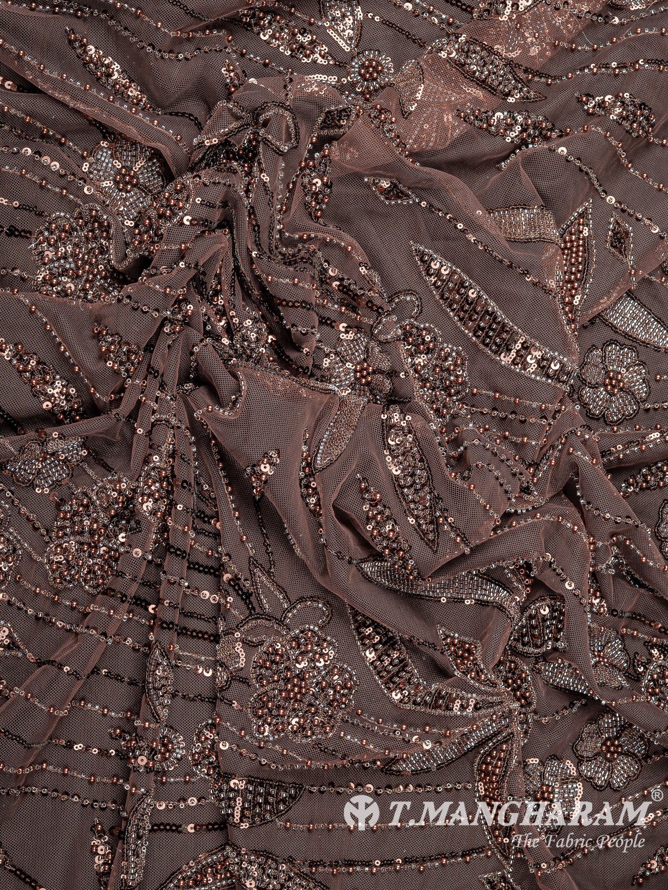 Brown Fancy Net Fabric - EC15174