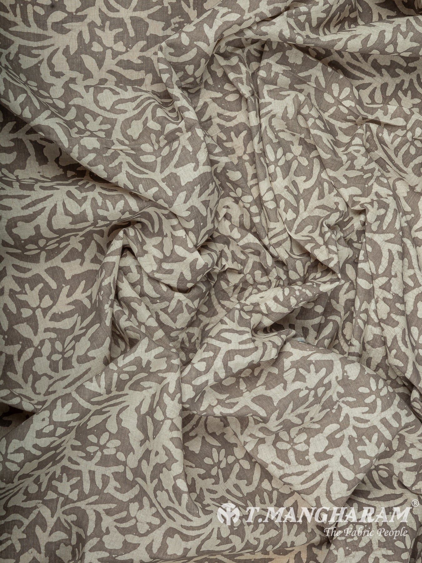 Brown Cotton Embroidery Fabric - EC11908