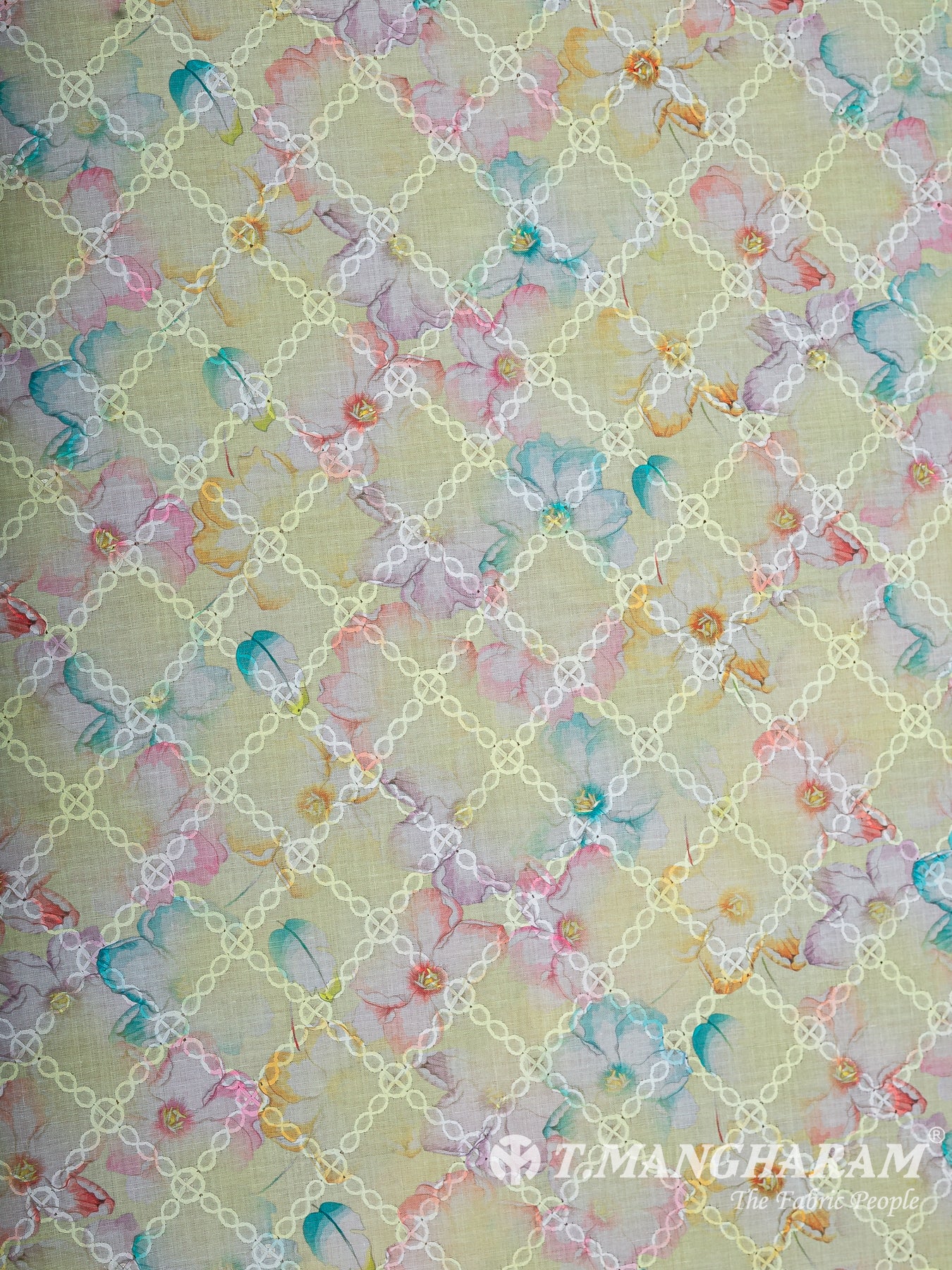 Yellow Cotton Embroidery Fabric - EB11376