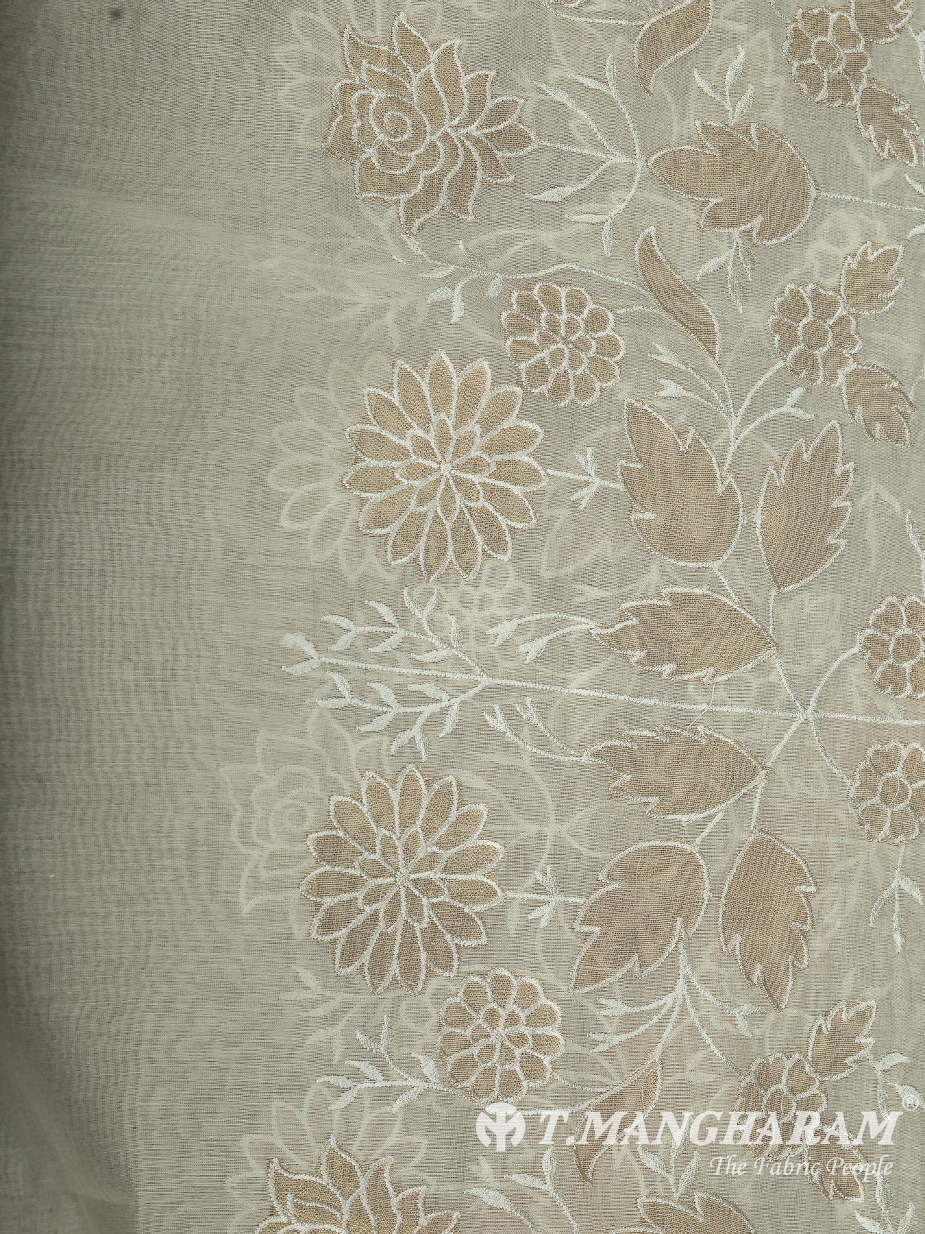 Cream Cotton Embroidery Fabric - EC14640
