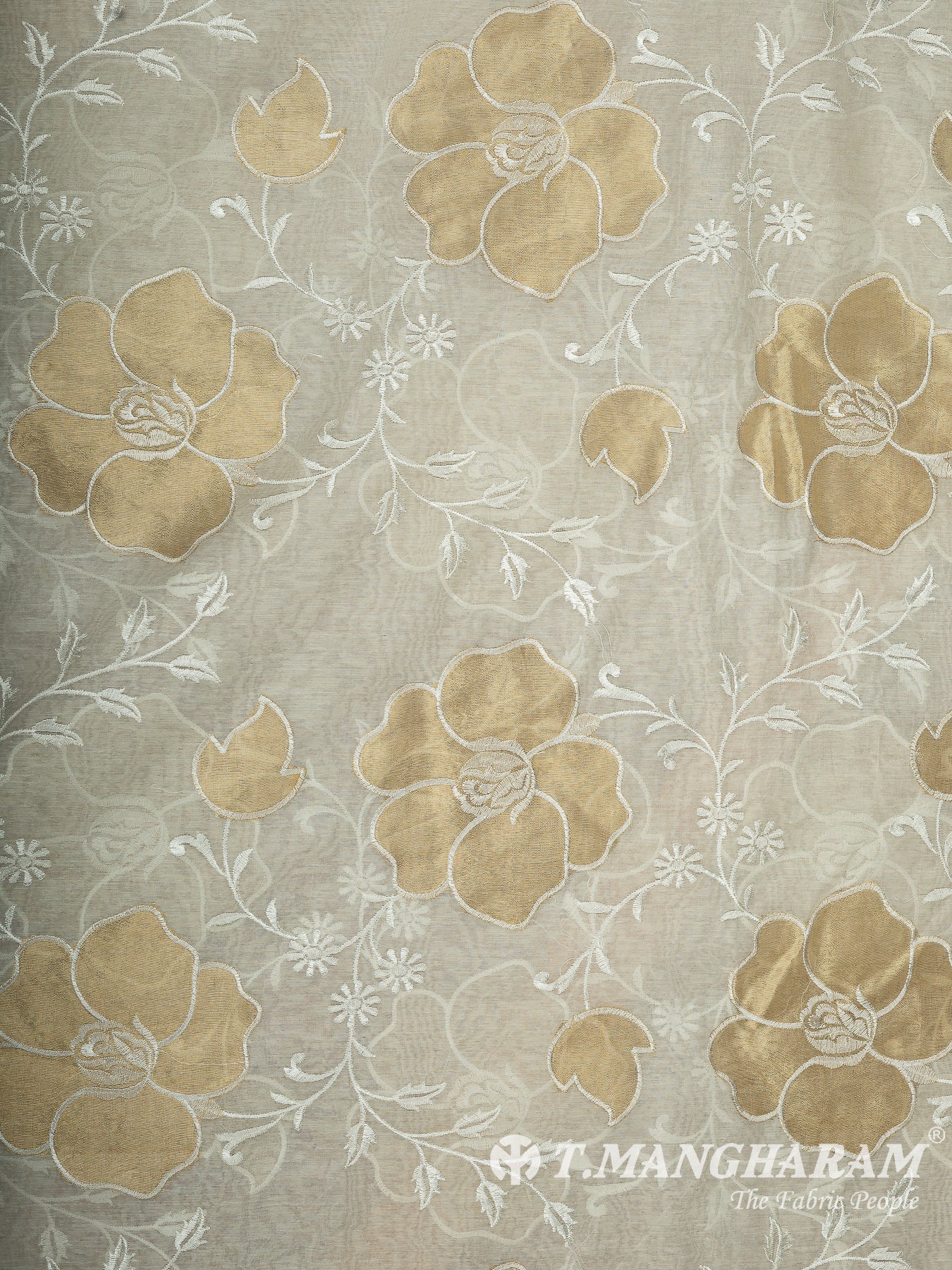 Cream Cotton Embroidery Fabric - EC14632