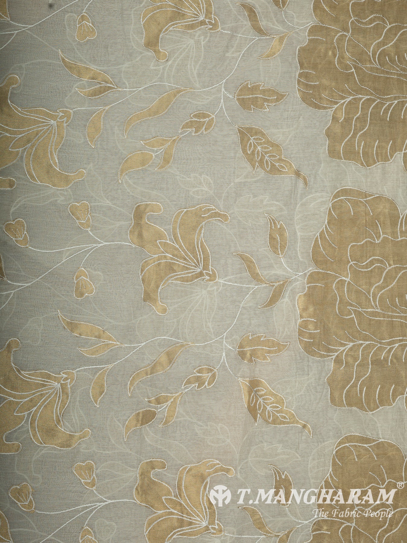 Cream Cotton Embroidery Fabric - EC14642