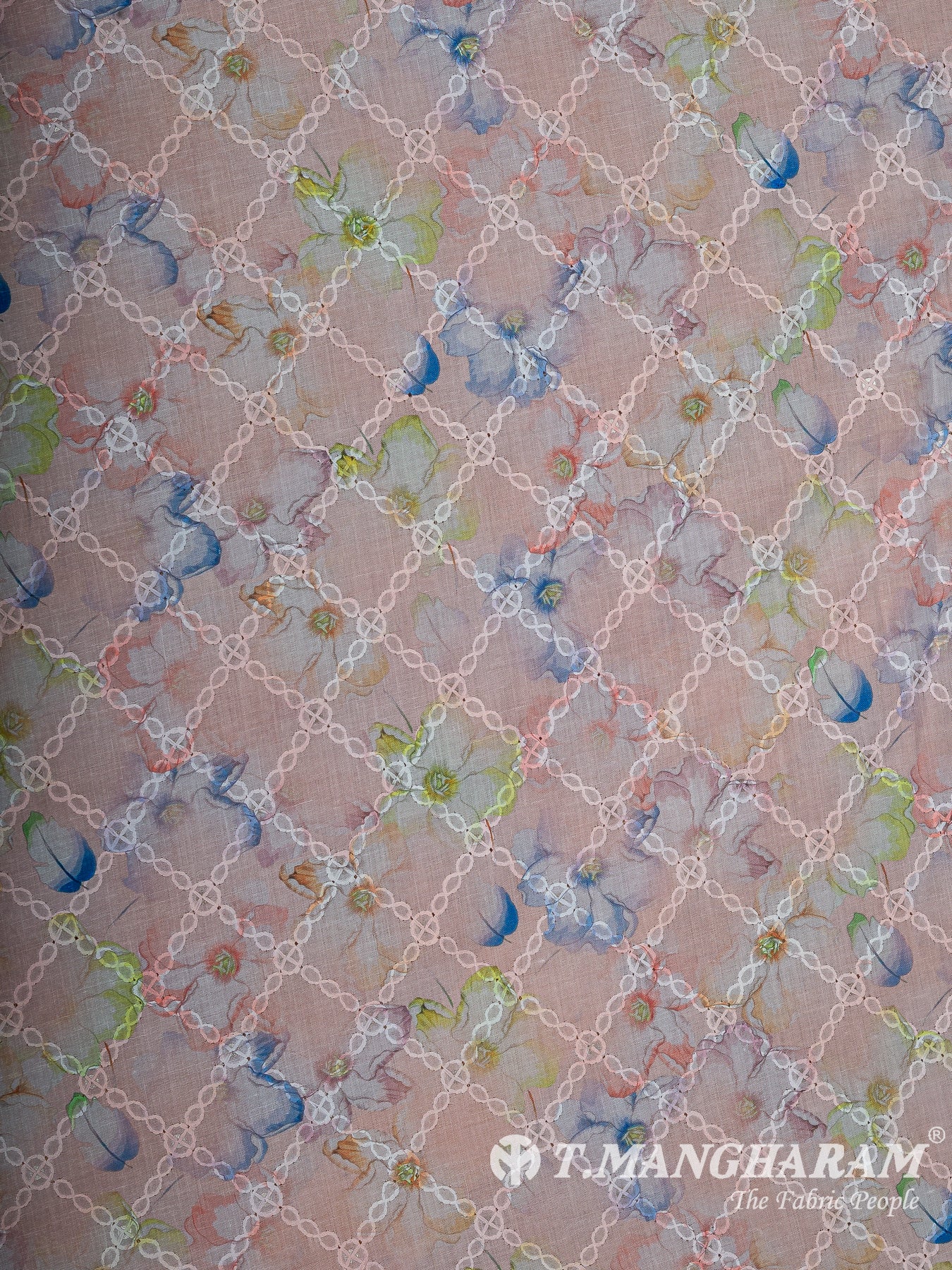 Peach Cotton Embroidery Fabric - EB11380