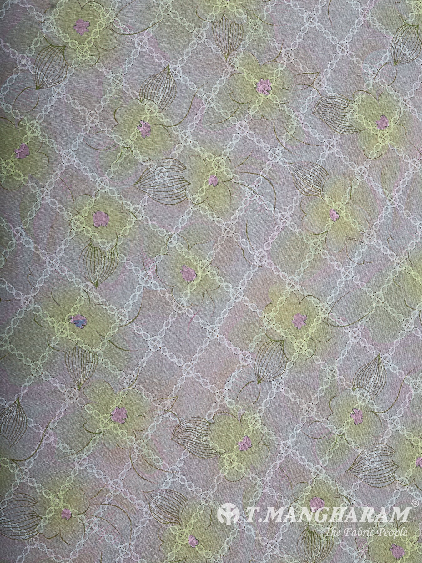 White Cotton Embroidery Fabric - EB11373