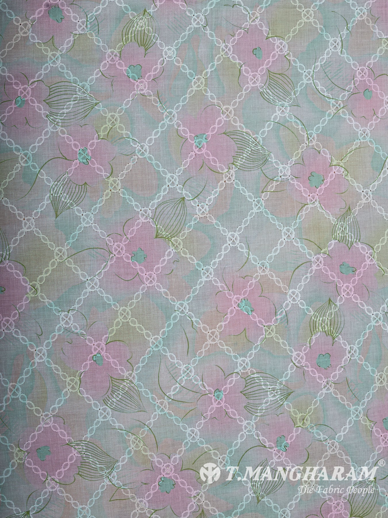 Green Cotton Embroidery Fabric - EB11377