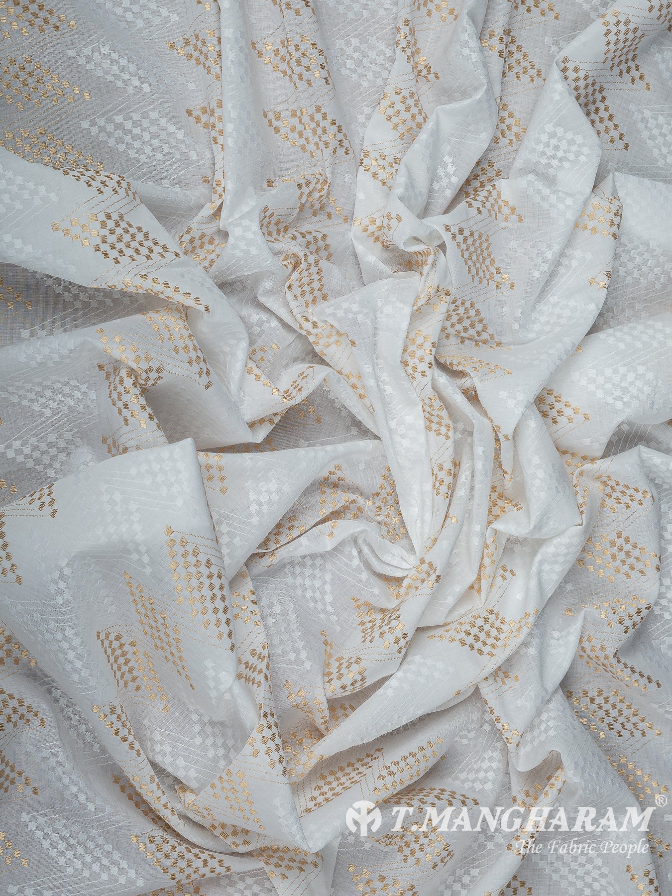 White Cotton Embroidery Fabric - EB11463