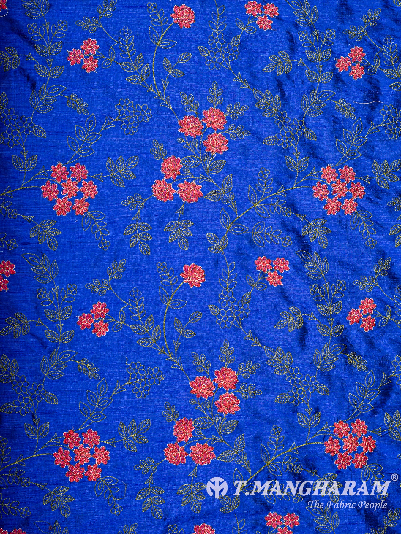 Blue Raw Silk Fabric - EB11310